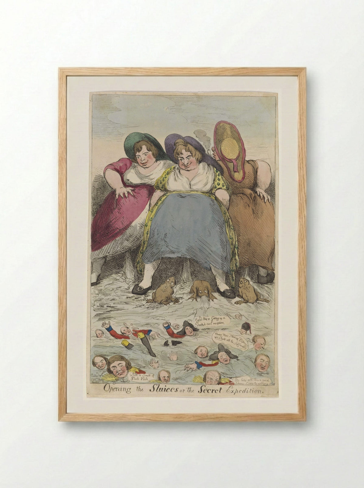 Opening the Sluices or the Secret Expedition - Fine Art Print - Framed Print Wood
