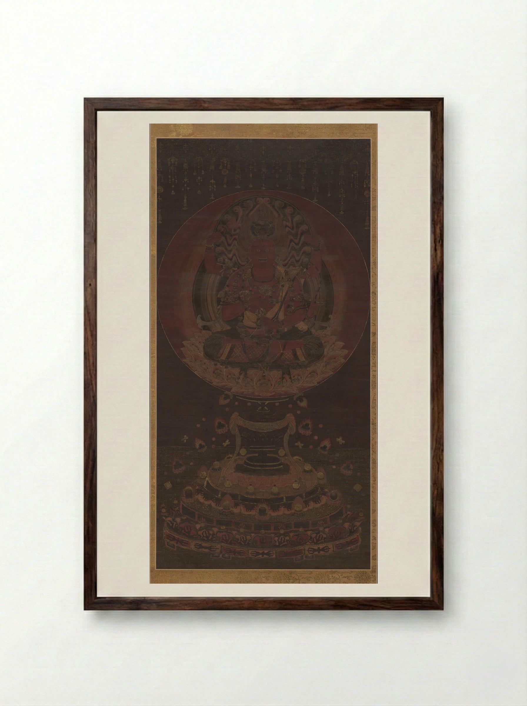 Aizen Myoo - Fine Art Print - Framed Print Dark Wood