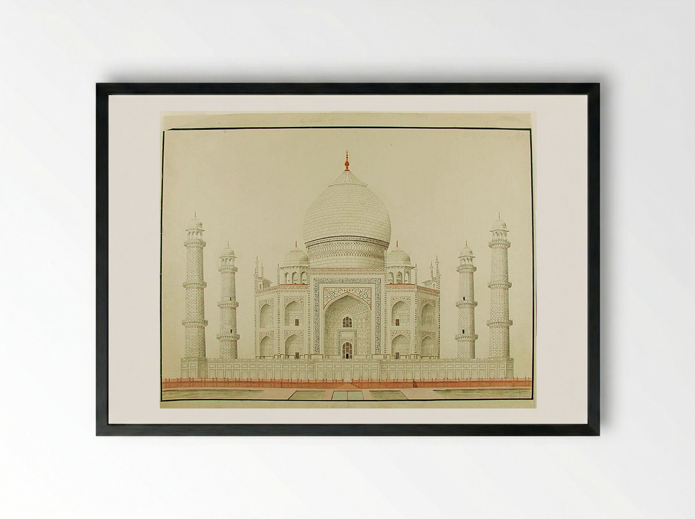 Taj Mahal, Agra - Fine Art Print - Framed Print Black