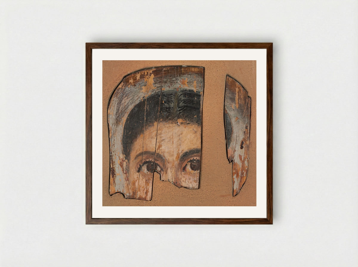 Untitled (Fragmentary Mummy Portrait) - Fine Art Print - Framed Print Dark Wood