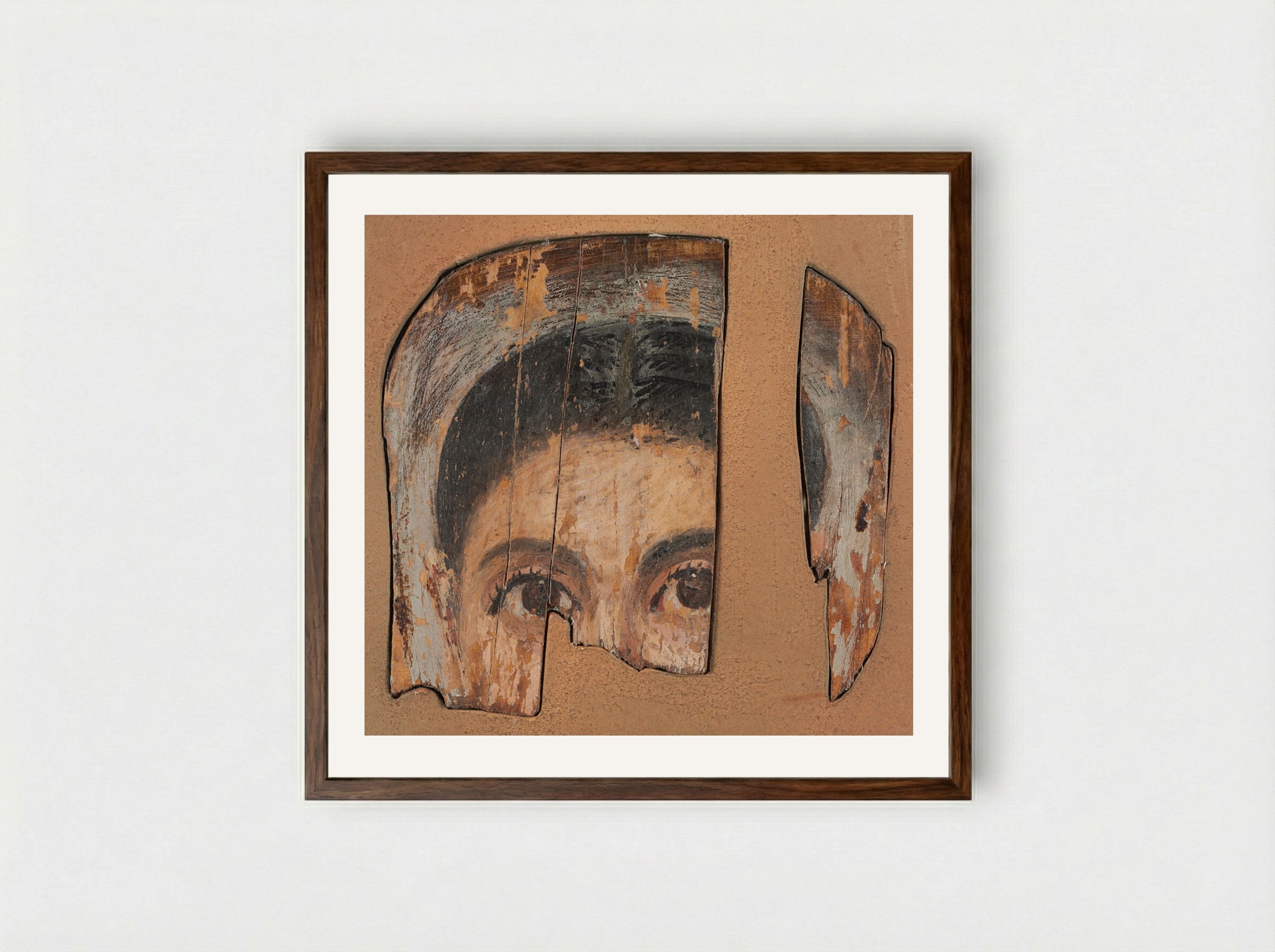 Untitled (Fragmentary Mummy Portrait) - Fine Art Print - Framed Print Dark Wood