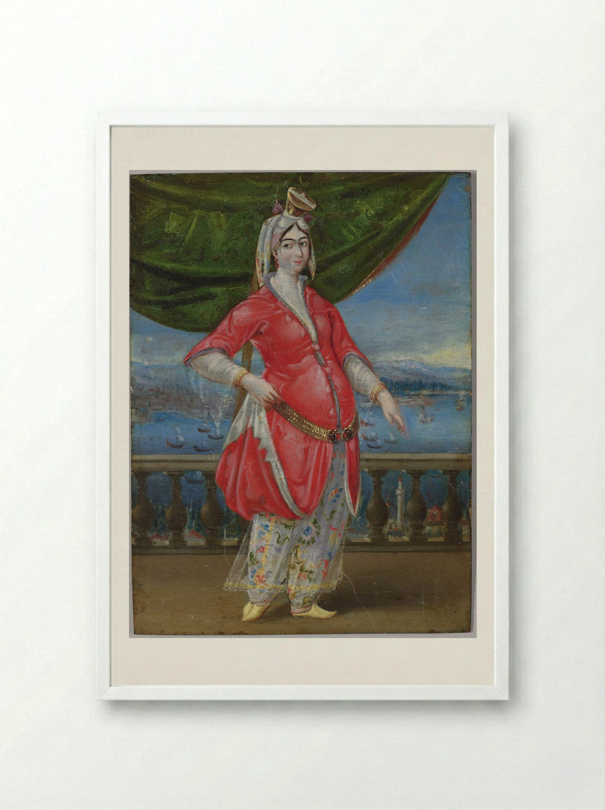 A Turkish Princess - Unknown Artist - Framed Print White