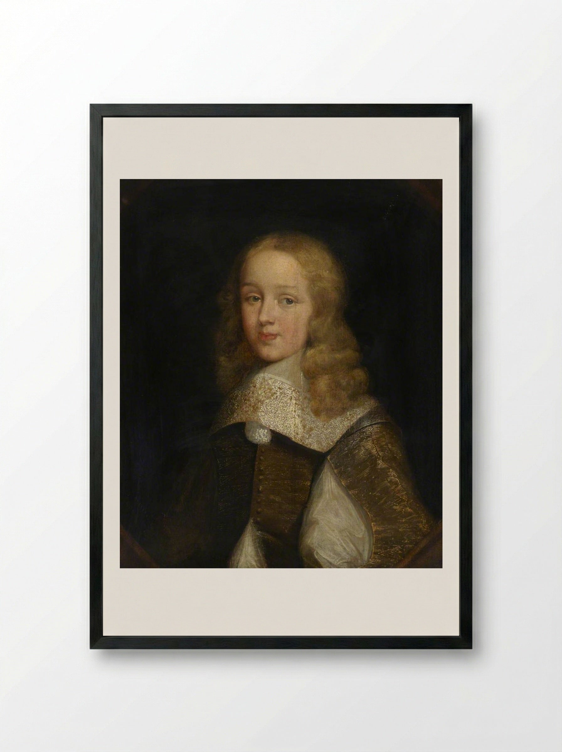 Portrait of a Youth - Fine Art Print - Framed Print Black