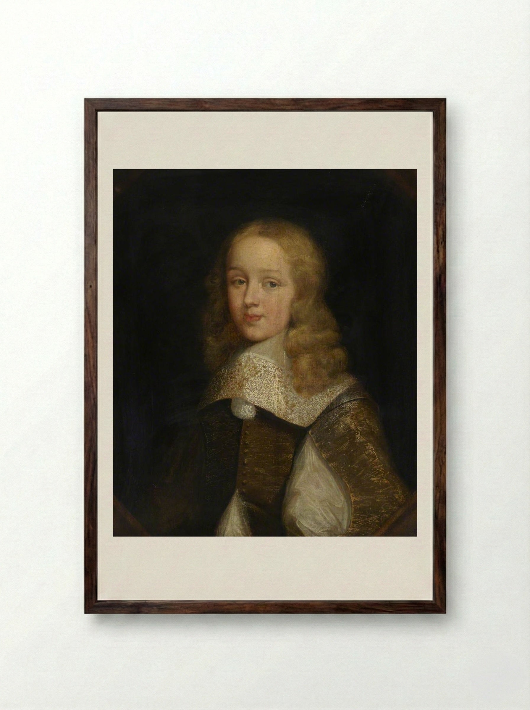 Portrait of a Youth - Fine Art Print - Framed Print Dark Wood