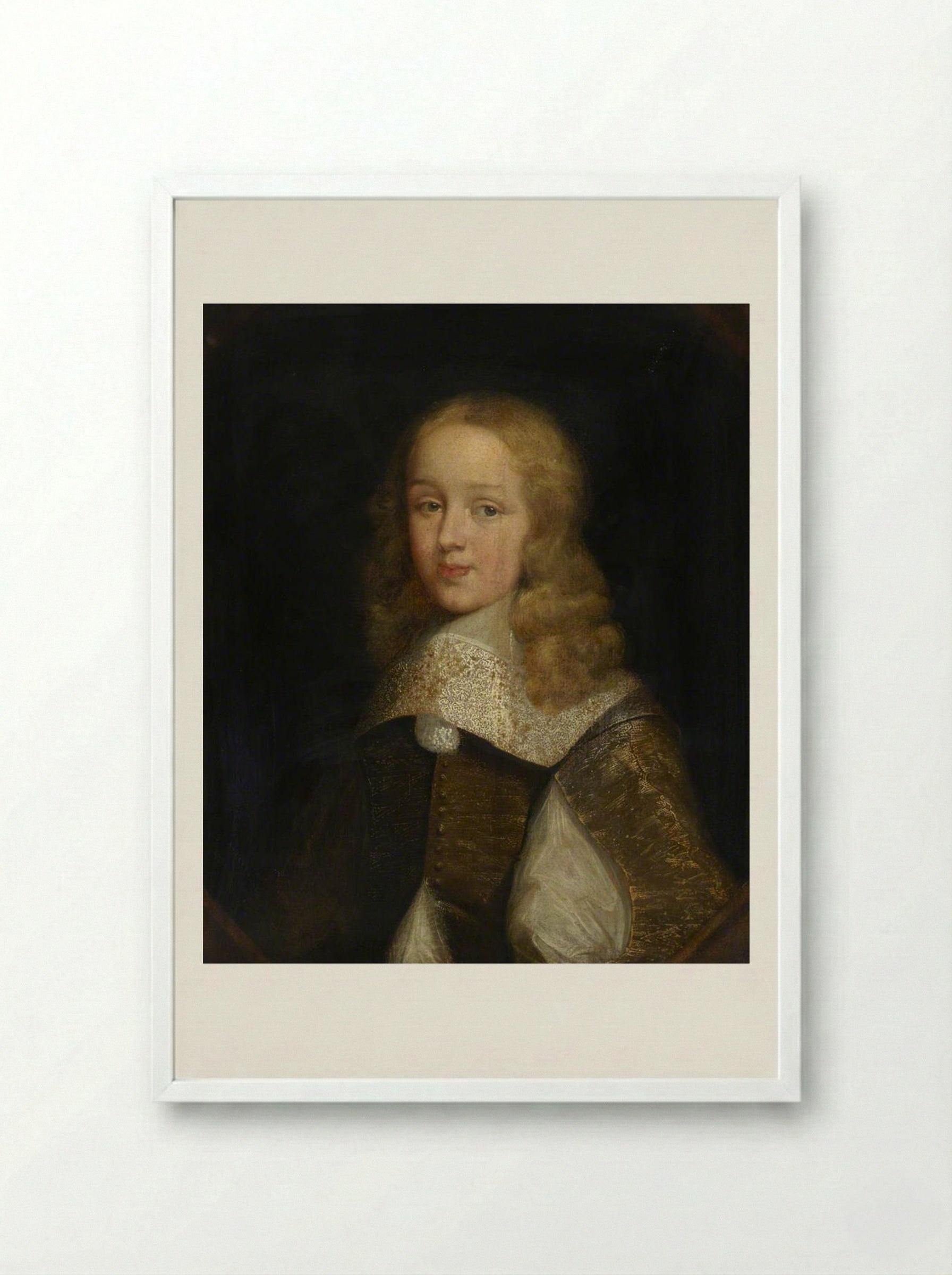 Portrait of a Youth - Fine Art Print - Framed Print White
