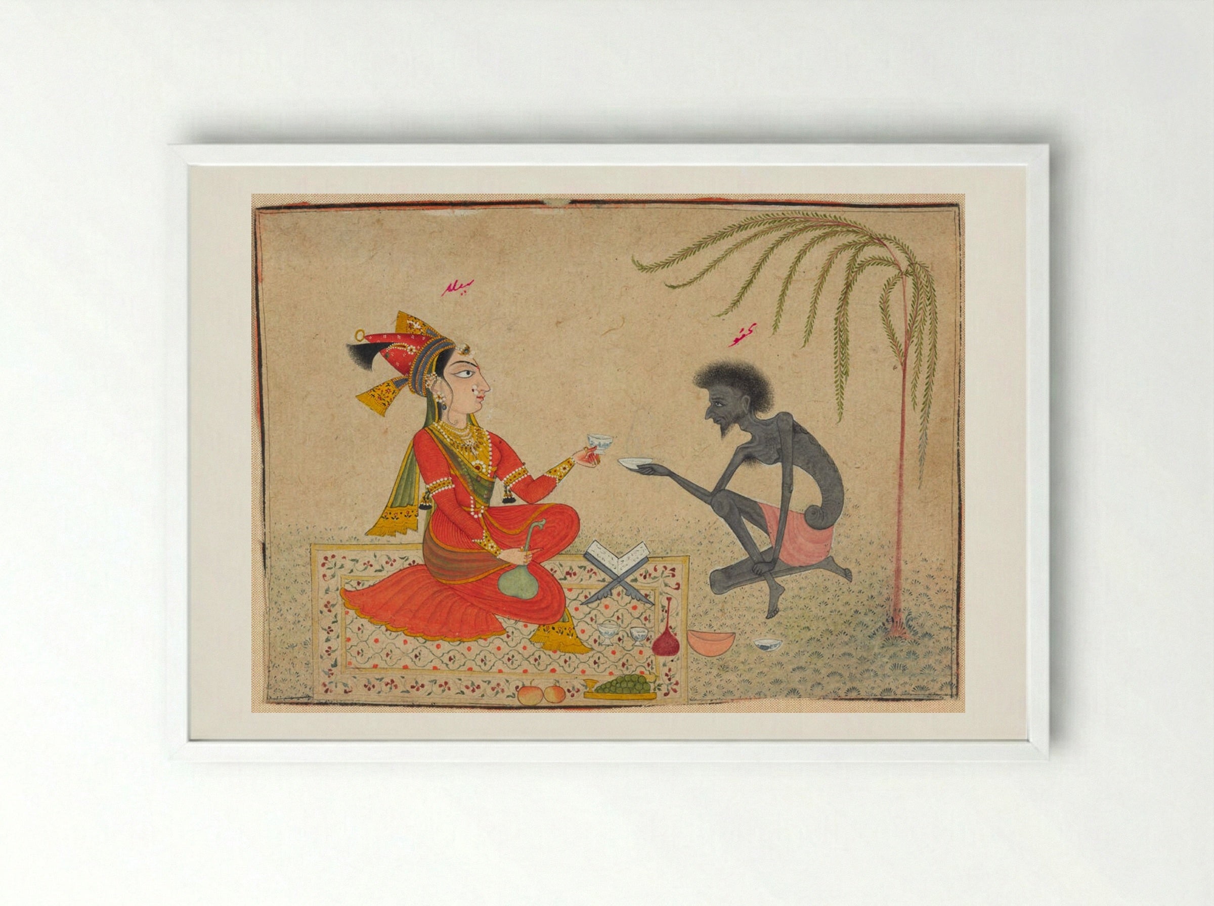 Layla and Majnun - Unknown Artist - Framed Print White