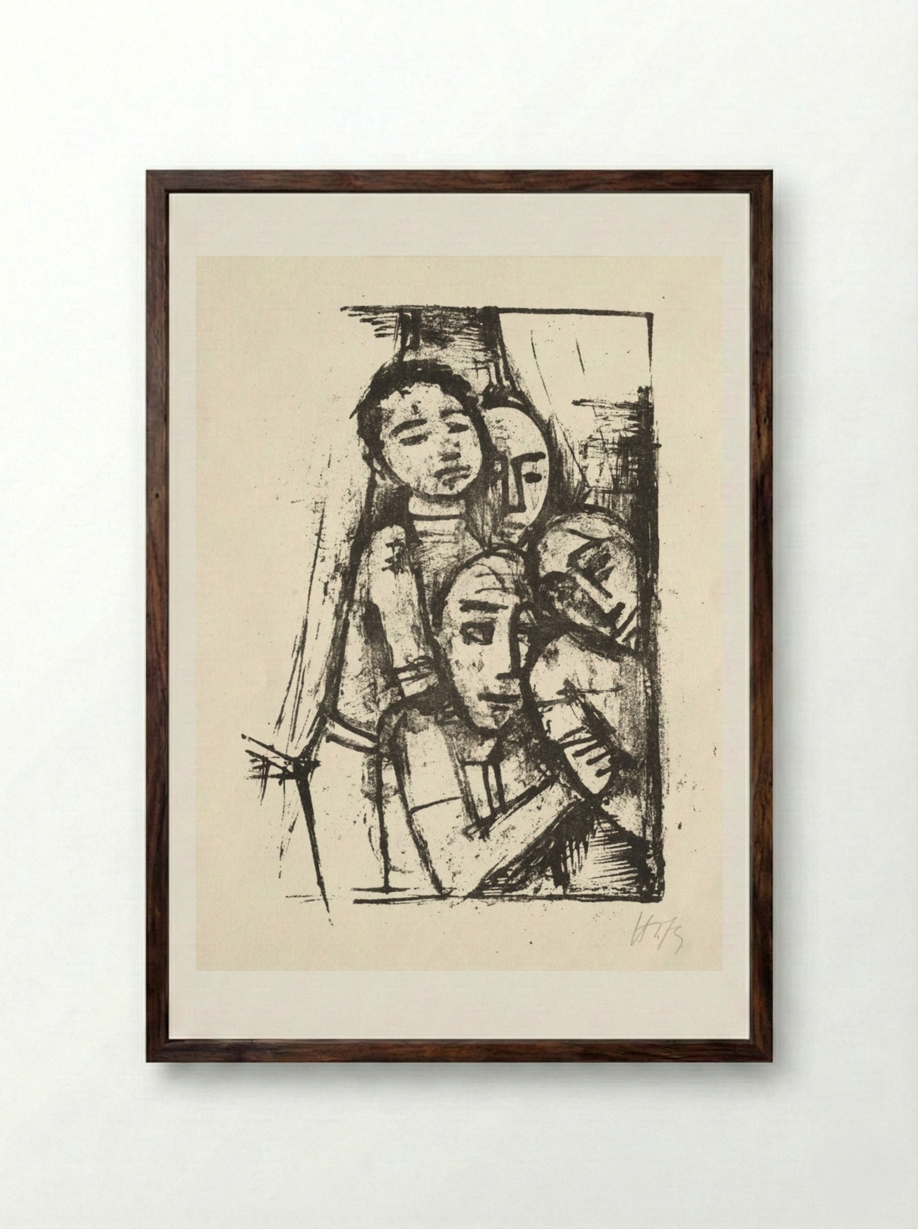 At the Window II - Karl Hofer - Framed Print Dark Wood