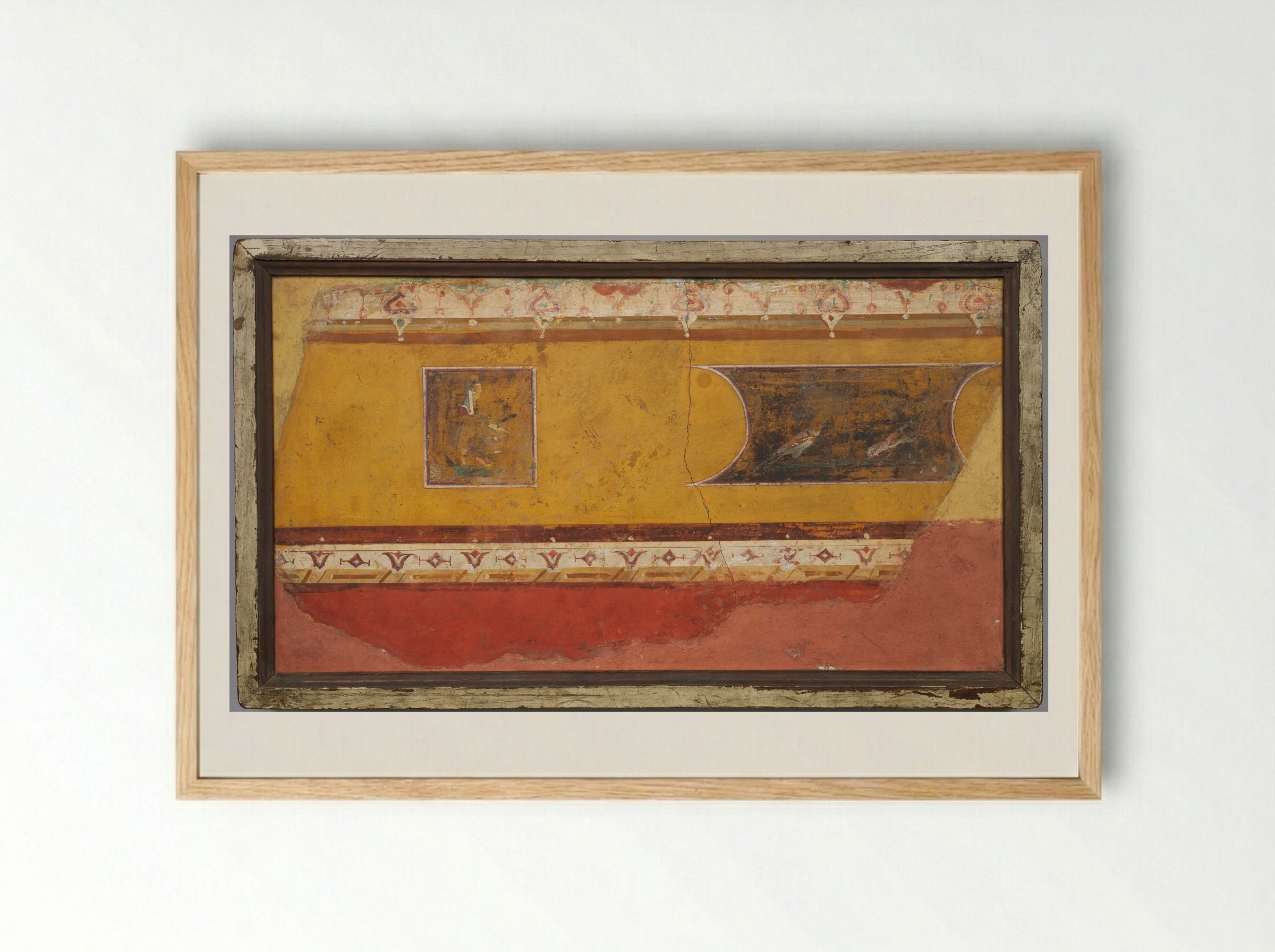 Wall Painting Fragment from the Villa at Boscotrecase - Unknown Artist - Framed Print Wood