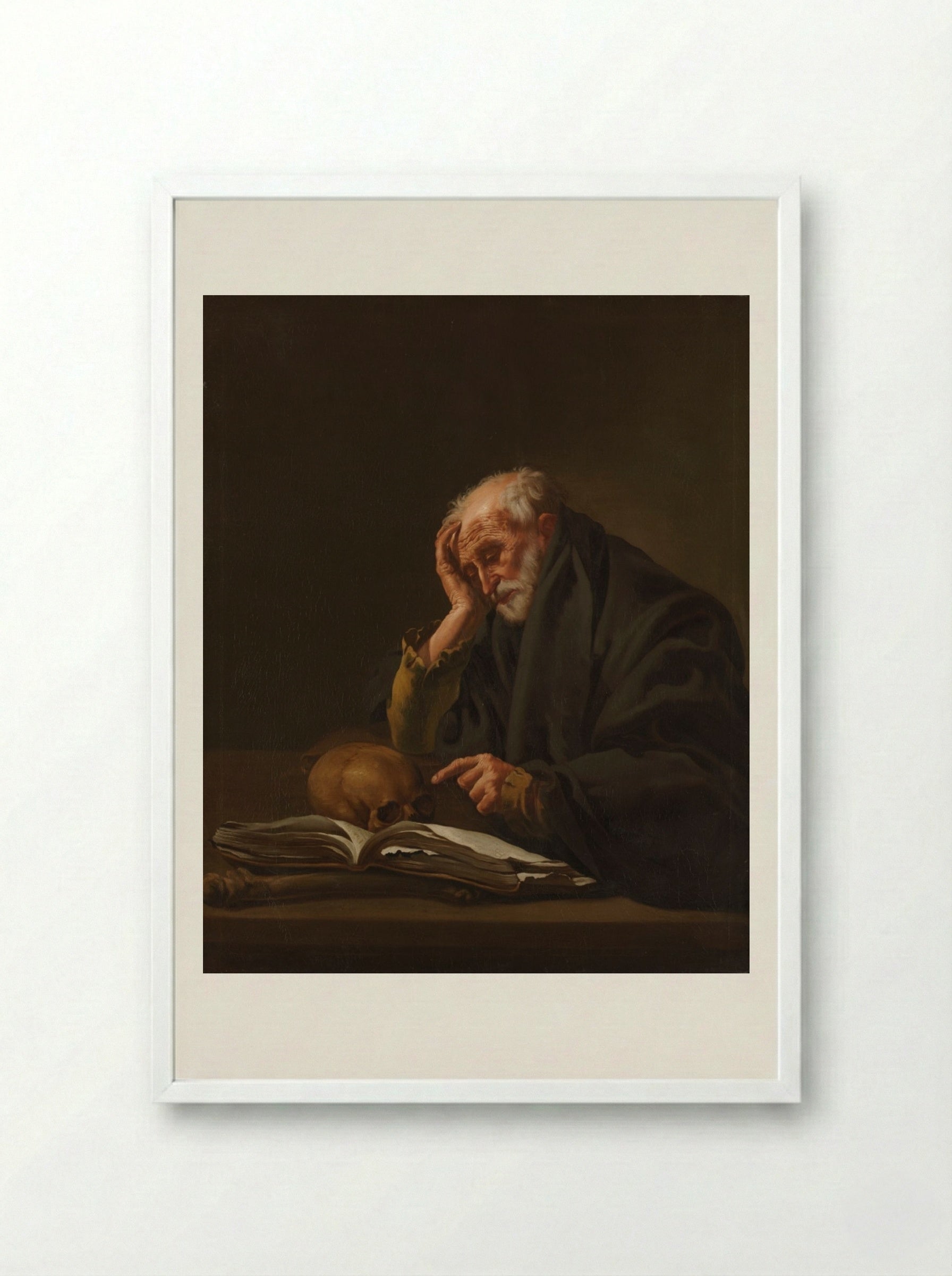 Saint Jerome - Hendrick ter Brugghen - Framed Print White