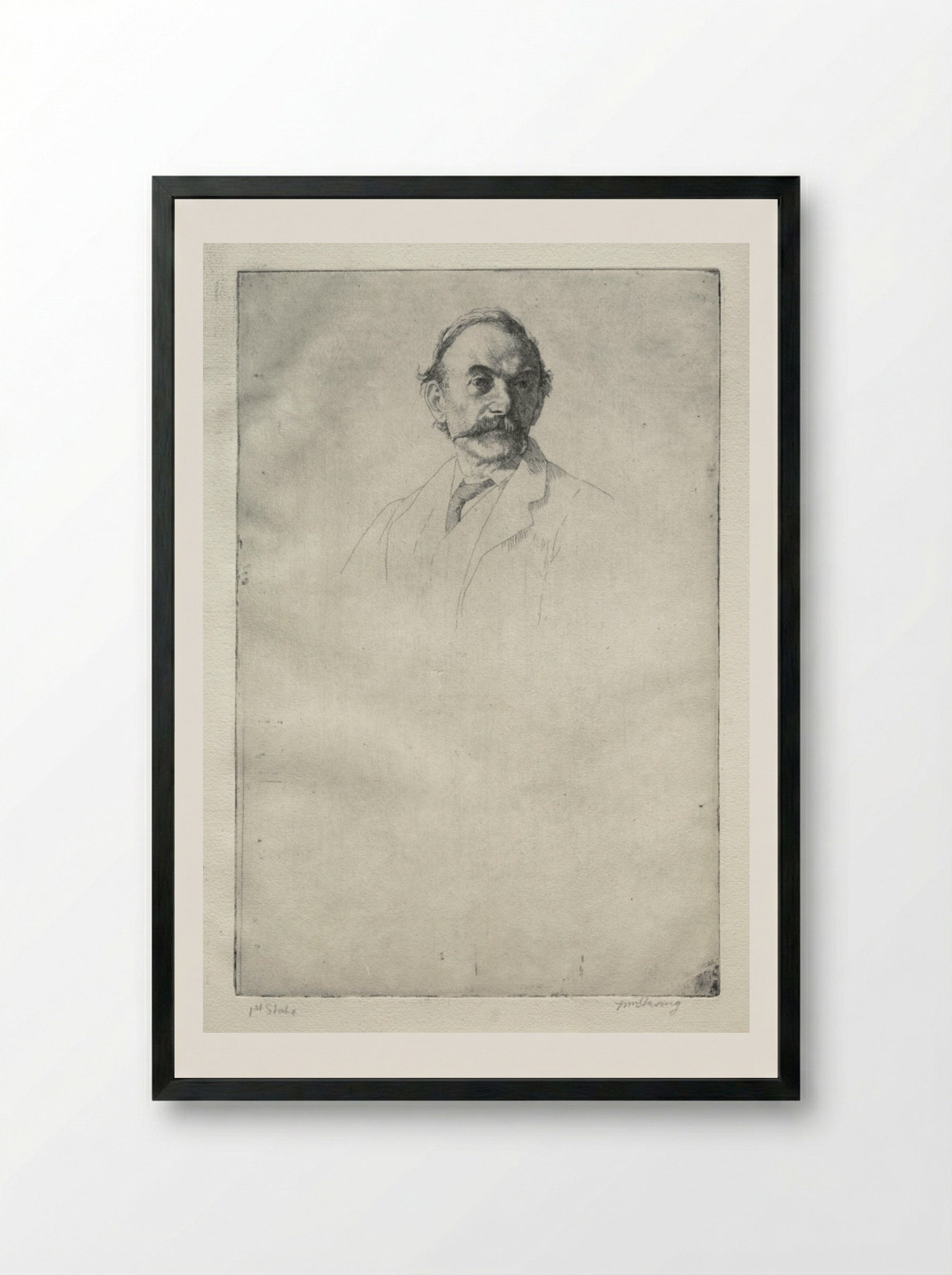 Thomas Hardy, No. 1 - William Strang - Framed Print Black