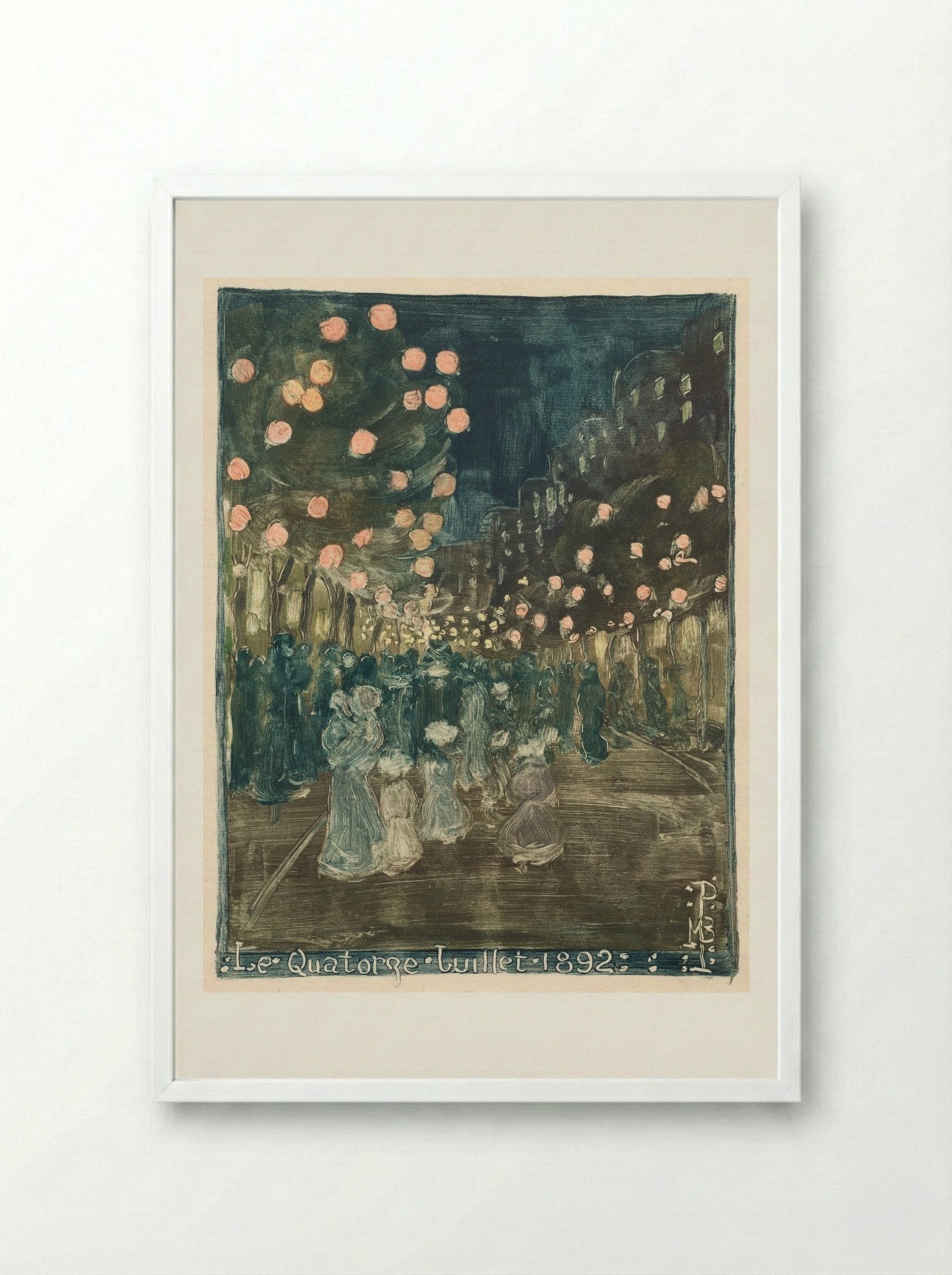 Bastille Day - Maurice Prendergast - Framed Print White