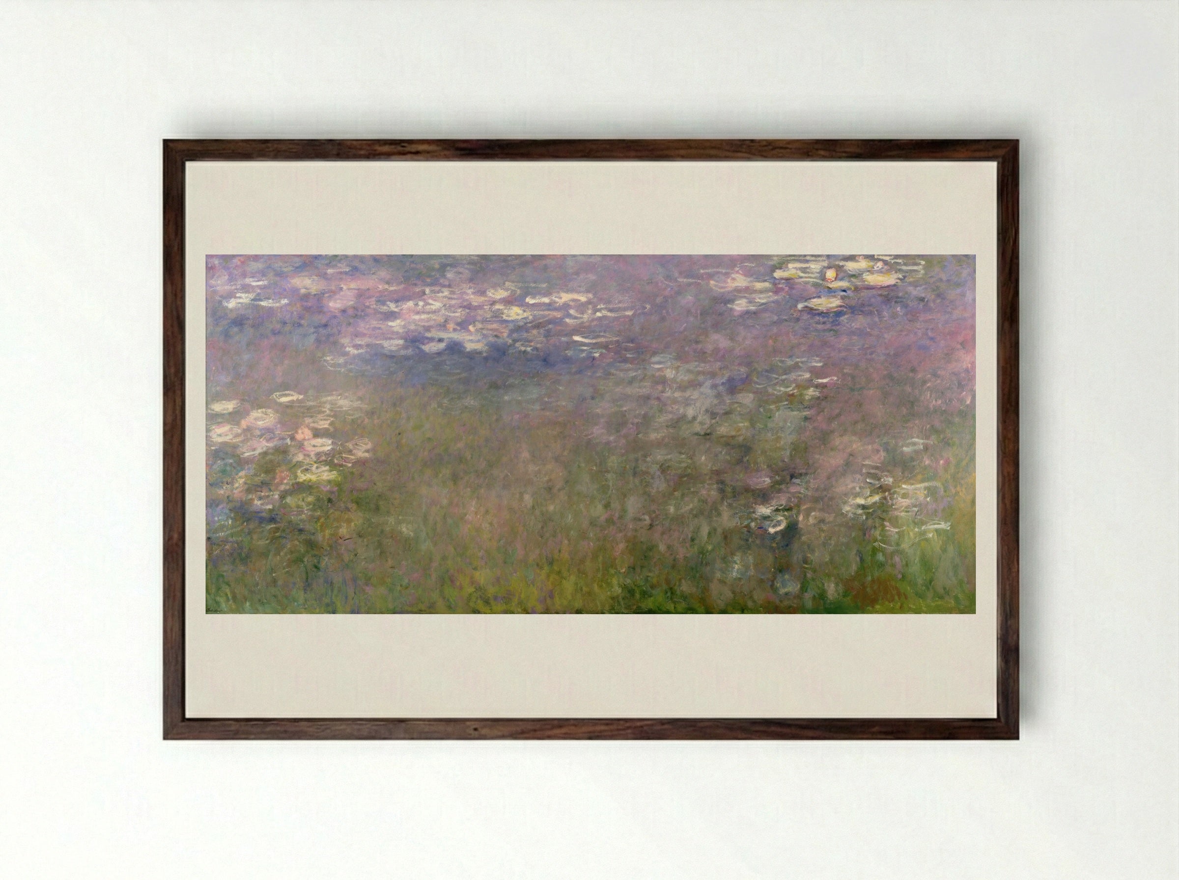 Water Lilies (Agapanthus) - Claude Monet - Framed Print Dark Wood