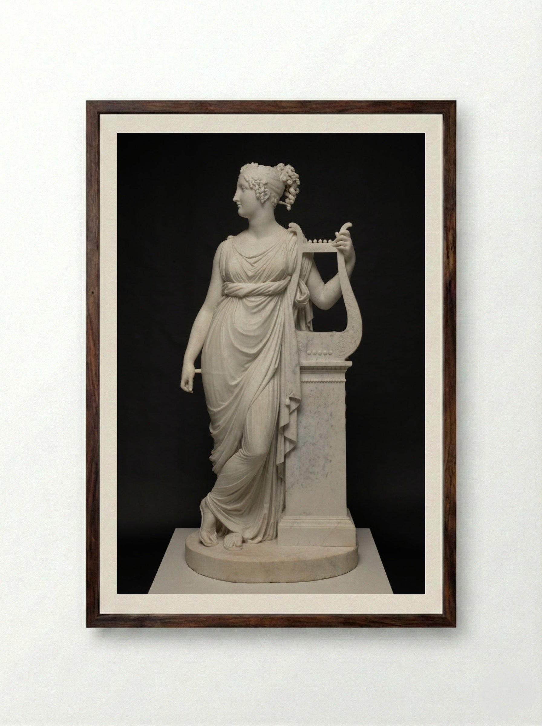 Terpsichore Lyran - Antonio Canova - Framed Print Dark Wood