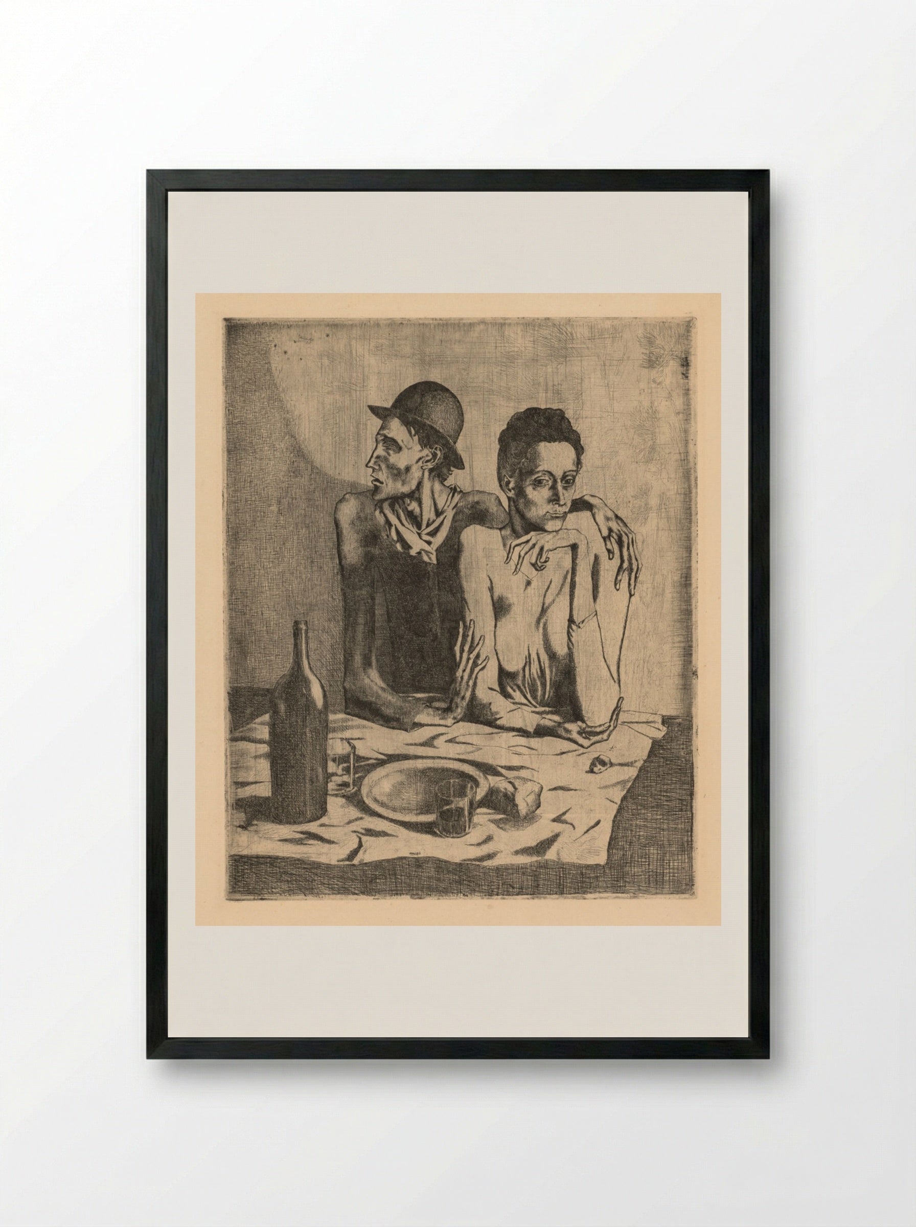 The Frugal Meal - Pablo Picasso - Framed Print Black