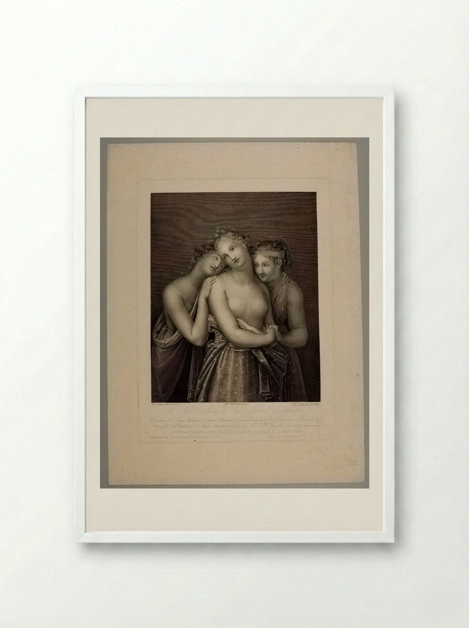The Three Graces - Pietro Bonato - Framed Print White