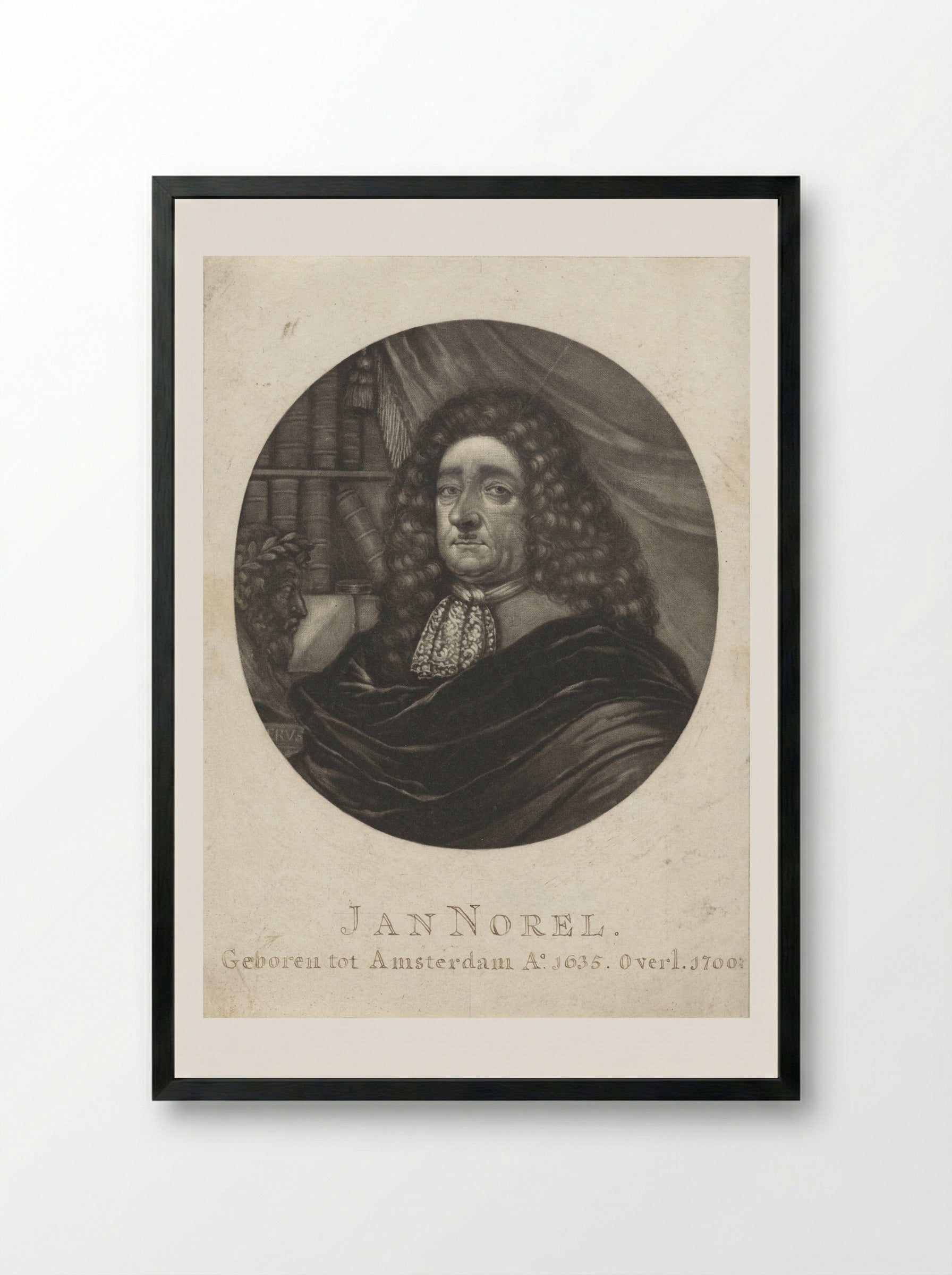 Portrait of Petrus Boudaan - Pieter Schenk (I) - Framed Print Black