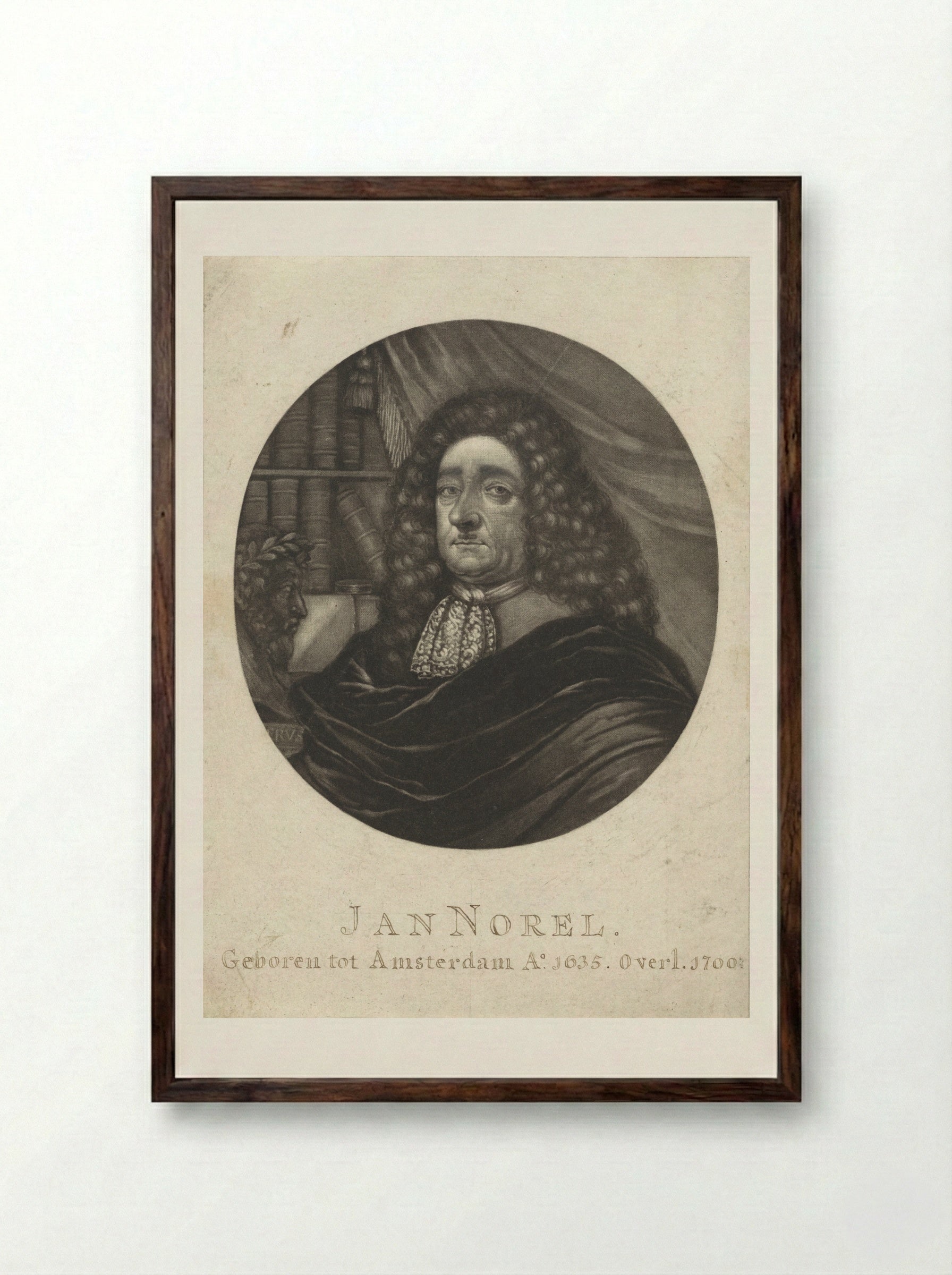 Portrait of Petrus Boudaan - Pieter Schenk (I) - Framed Print Dark Wood