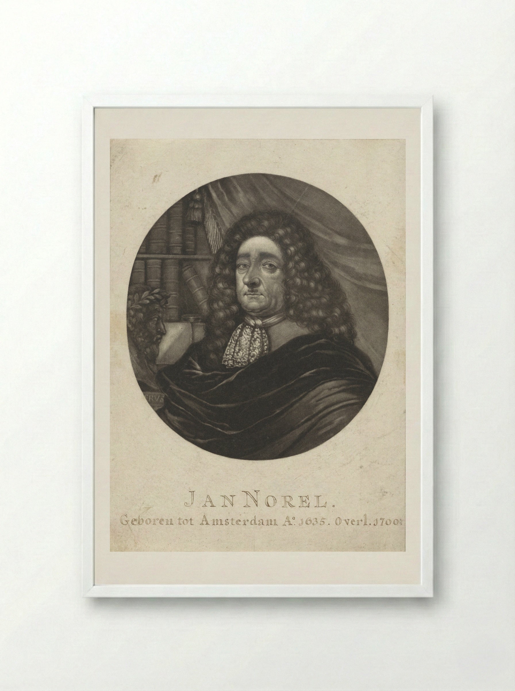 Portrait of Petrus Boudaan - Pieter Schenk (I) - Framed Print White