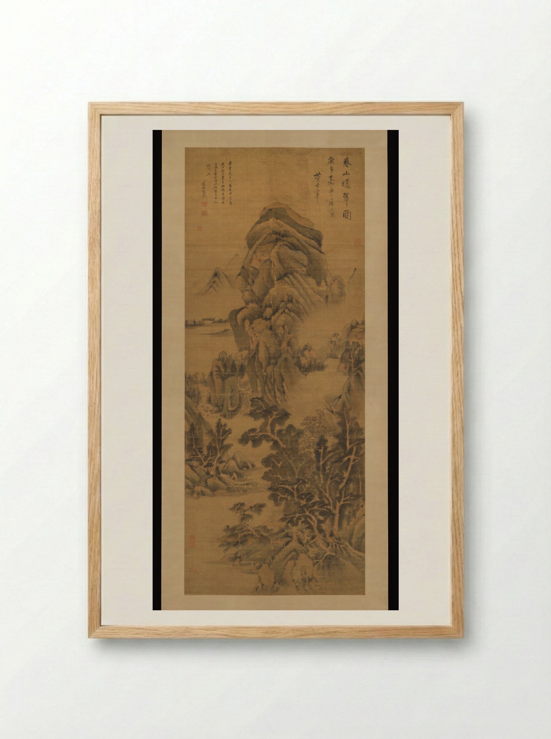 Spring Mountains over Warm Greenery - Dong Qichang - Framed Print Wood