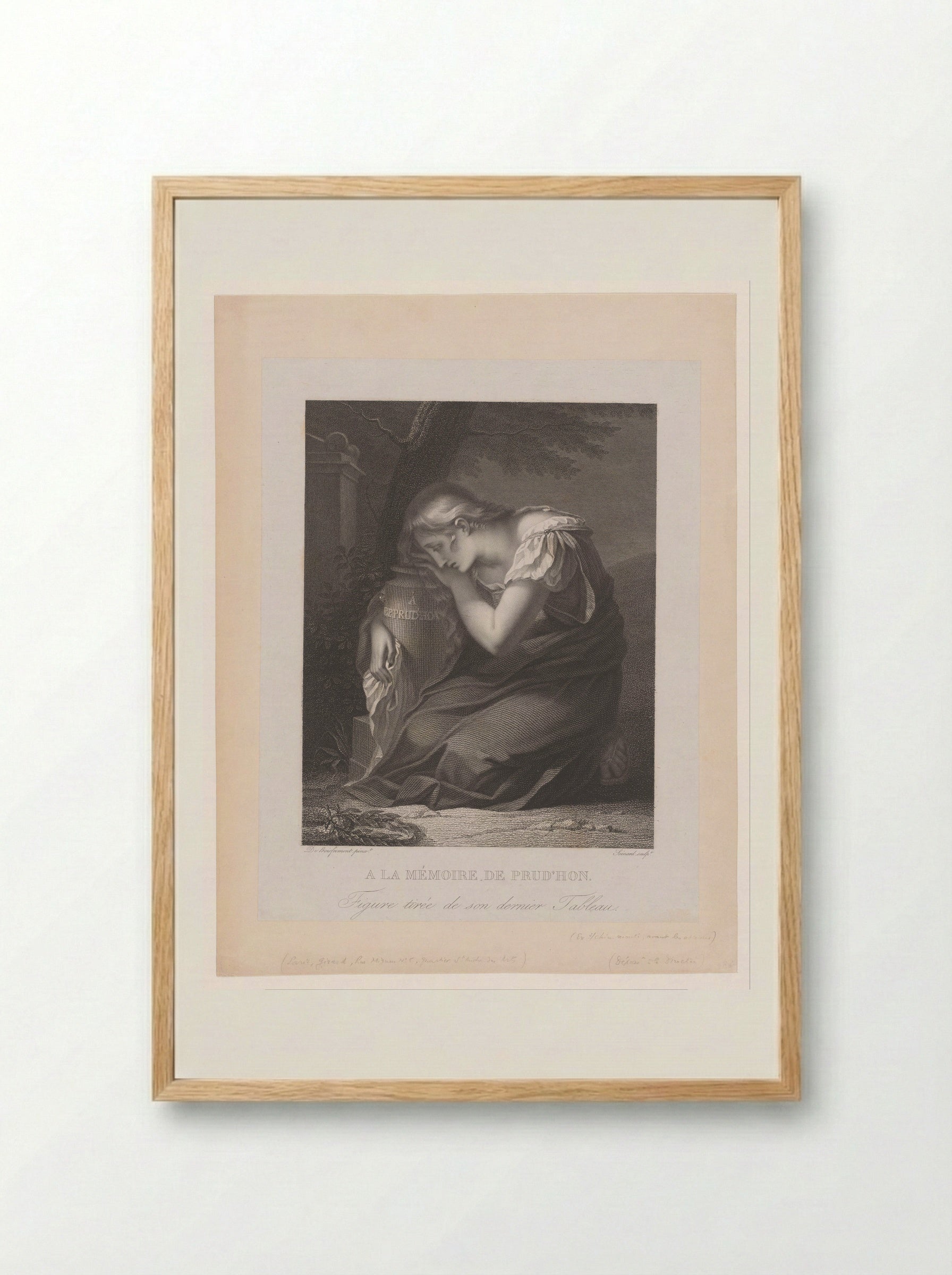A la mémoire de Prud'hon - Alexis François Girard - Framed Print Wood