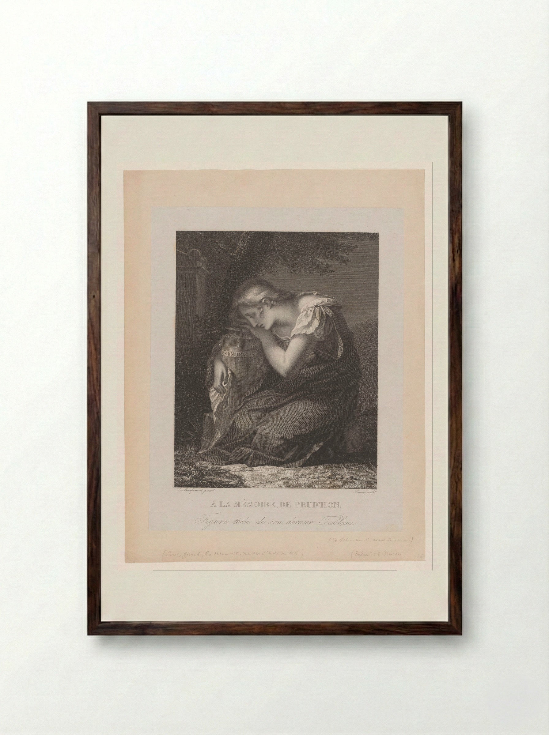 A la mémoire de Prud'hon - Alexis François Girard - Framed Print Dark Wood