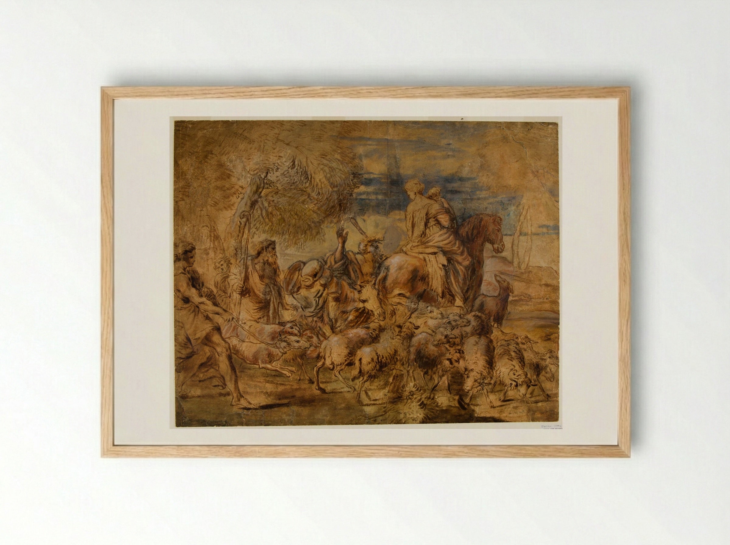 The Family of Jacob - Giovanni Benedetto Castiglione - Framed Print Wood