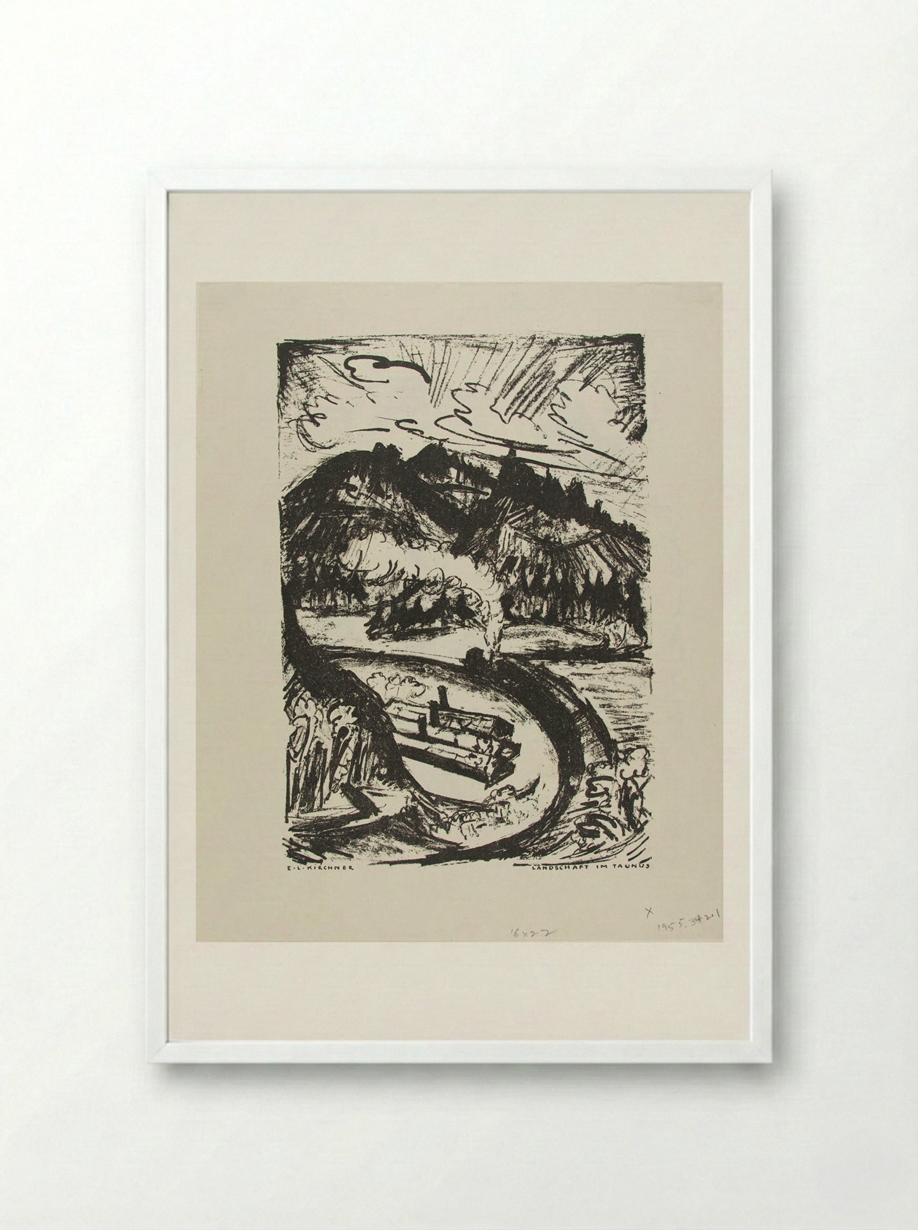 Taunus Landscape - Ernst Ludwig Kirchner - Framed Print White