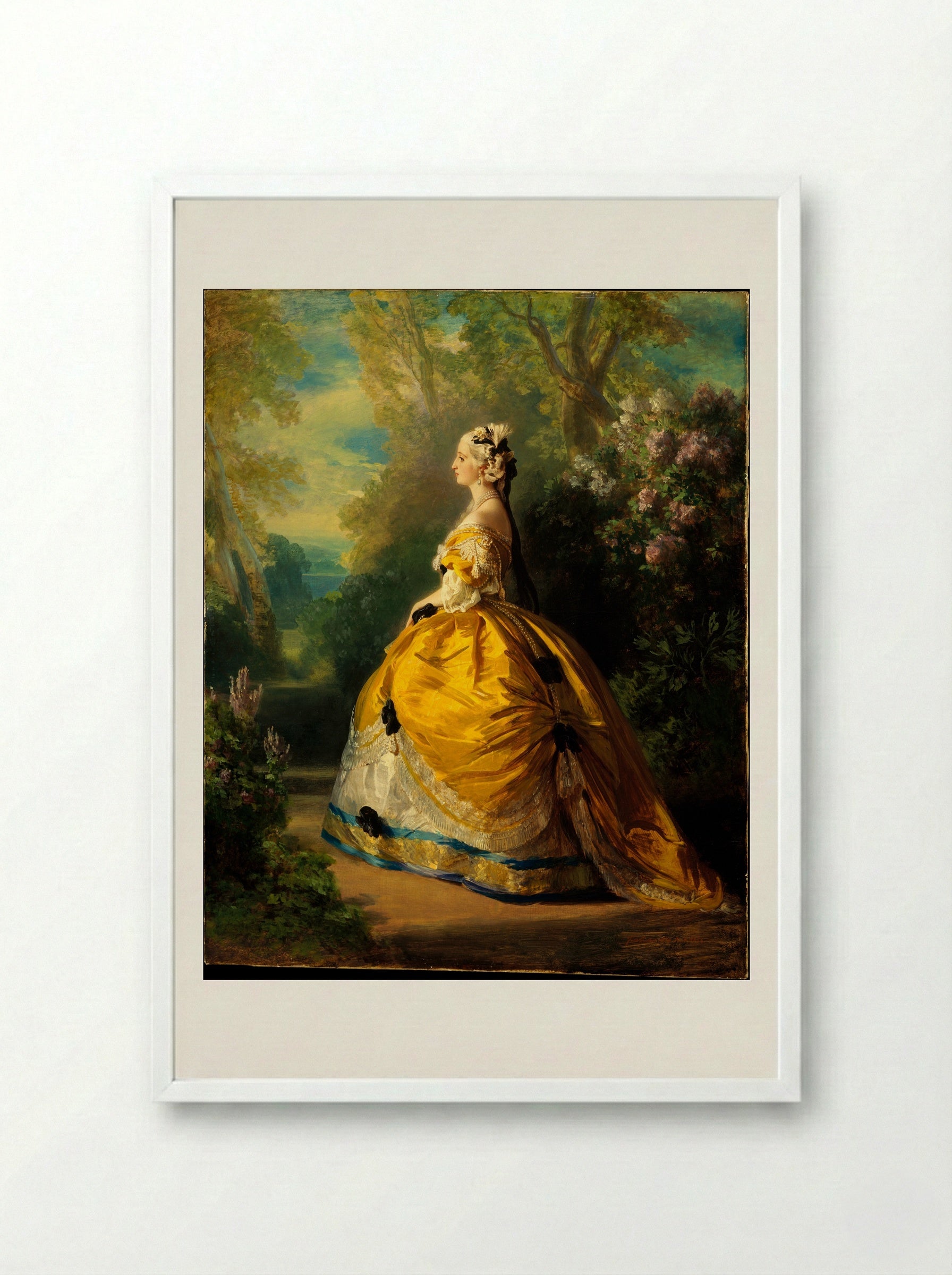 The Empress Eugénie - Franz Xaver Winterhalter - Framed Print White