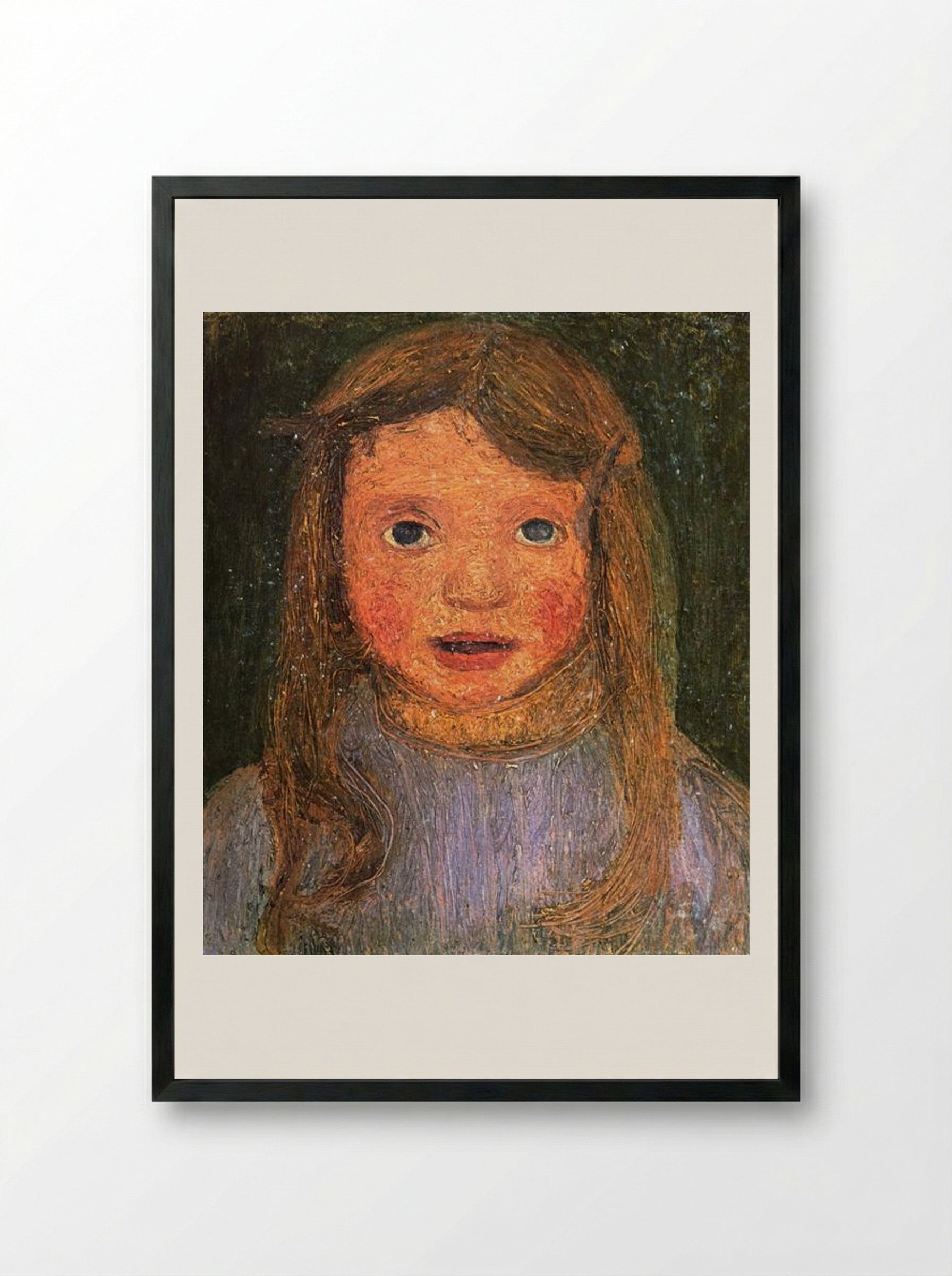 Head of a little girl (Elsbeth) - Paula Modersohn-Becker - Framed Print Black