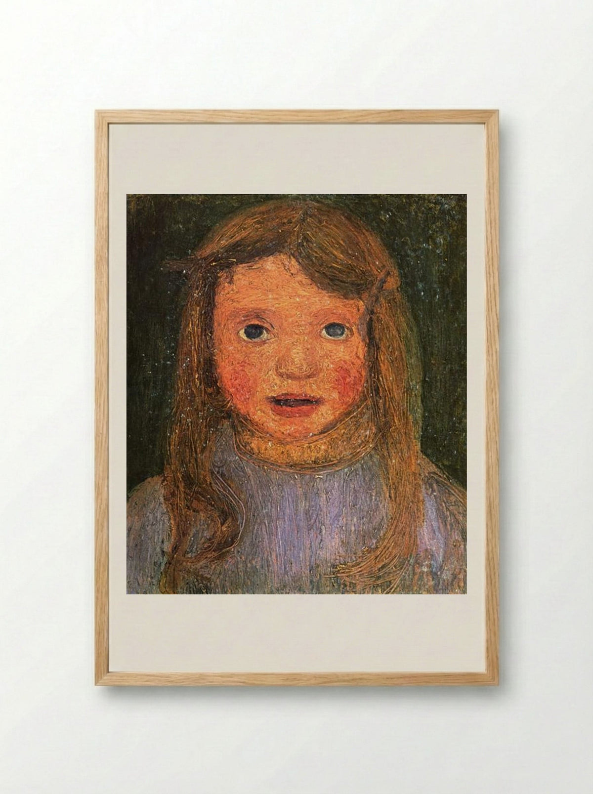 Head of a little girl (Elsbeth) - Paula Modersohn-Becker - Framed Print Wood