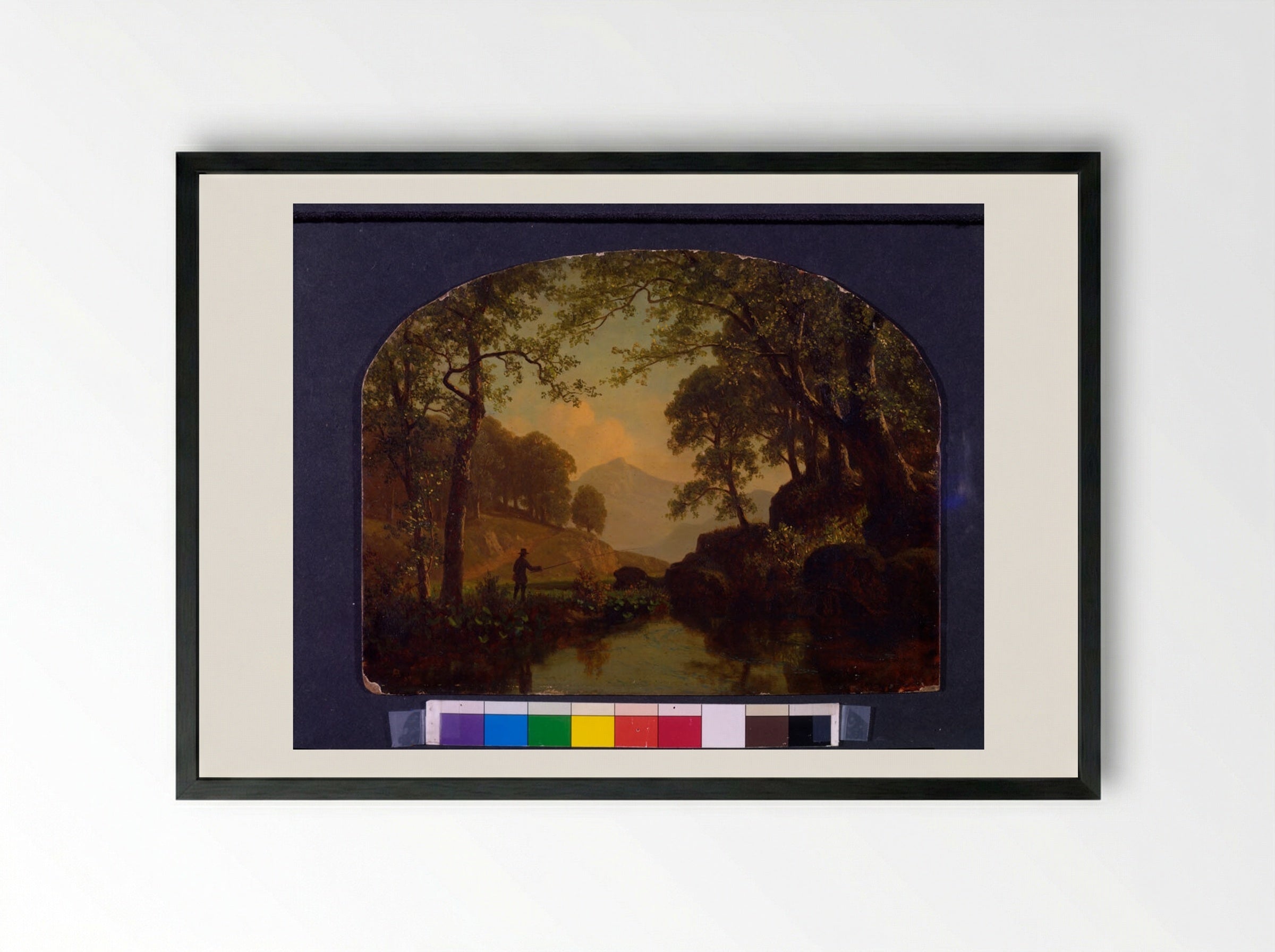 The Trout Brook - Albert Bierstadt - Framed Print Black