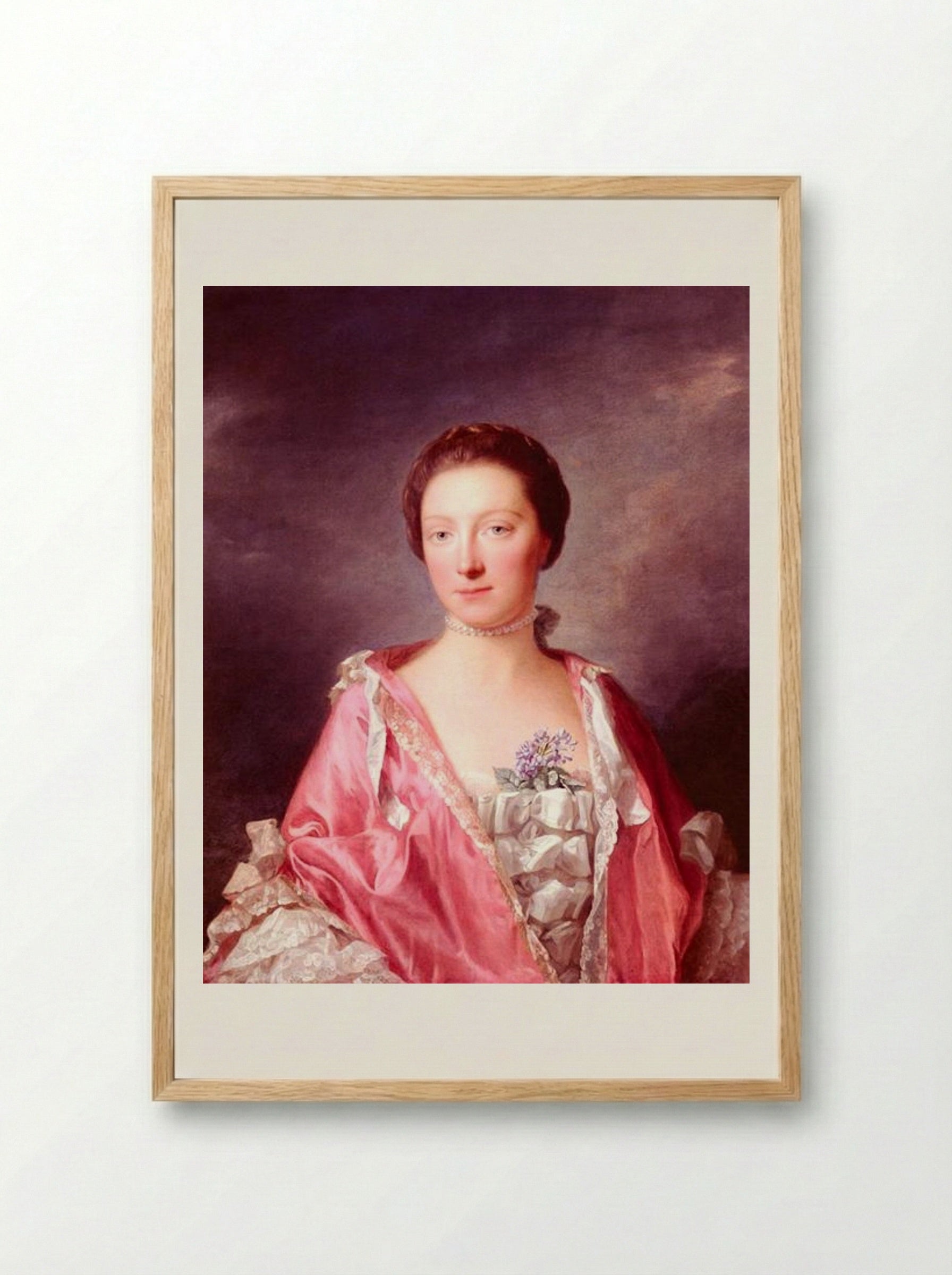 Portrait of Elizabeth Gunning, Duchess of Argyll - Allan Ramsay - Framed Print Wood