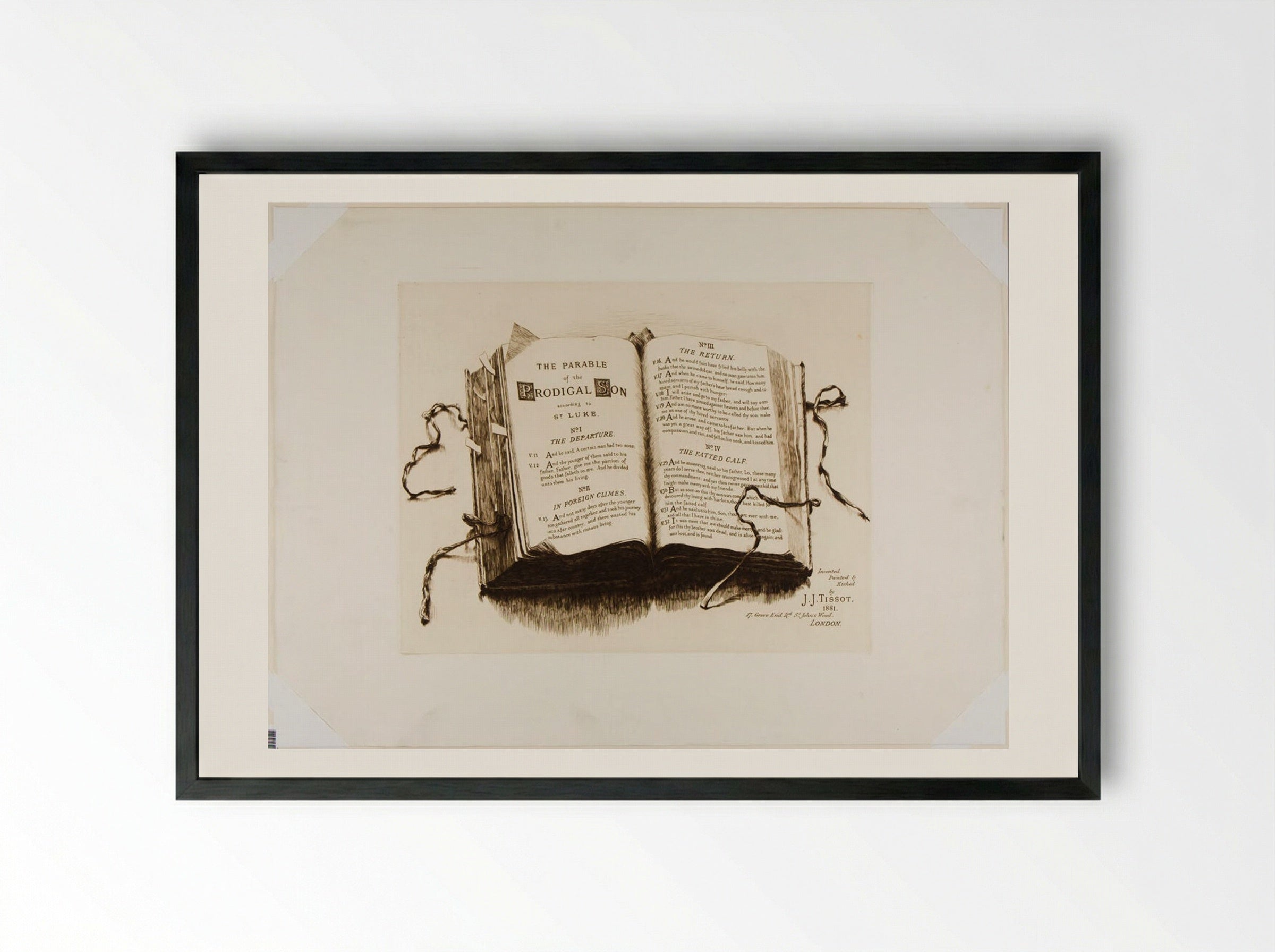 Titlepage from The Parable of the Prodigal Son - James Tissot - Framed Print Black