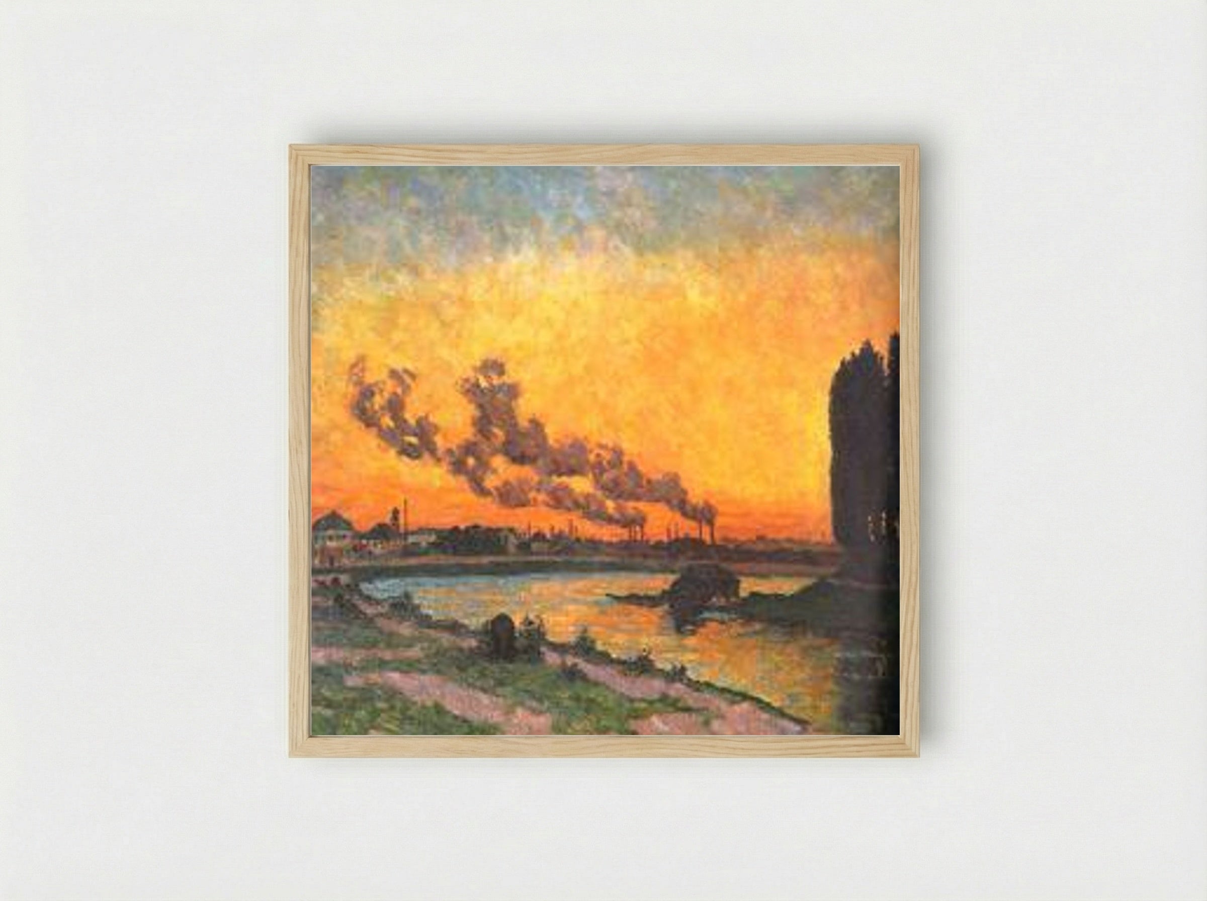 Sunset at Ivry (Soleil couchant à Ivry) - Armand Guillaumin - Framed Print Wood
