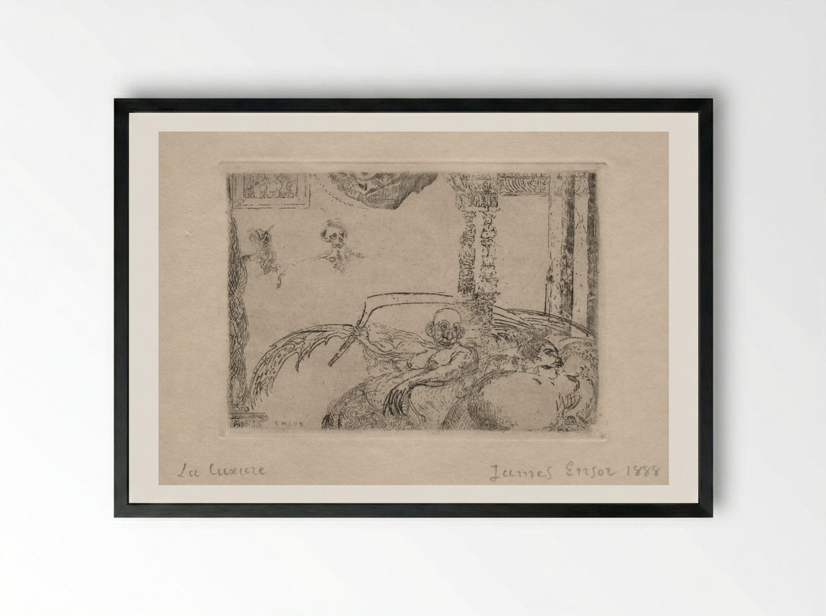 The Seven Deadly Sins: Lust - James Ensor - Framed Print Black