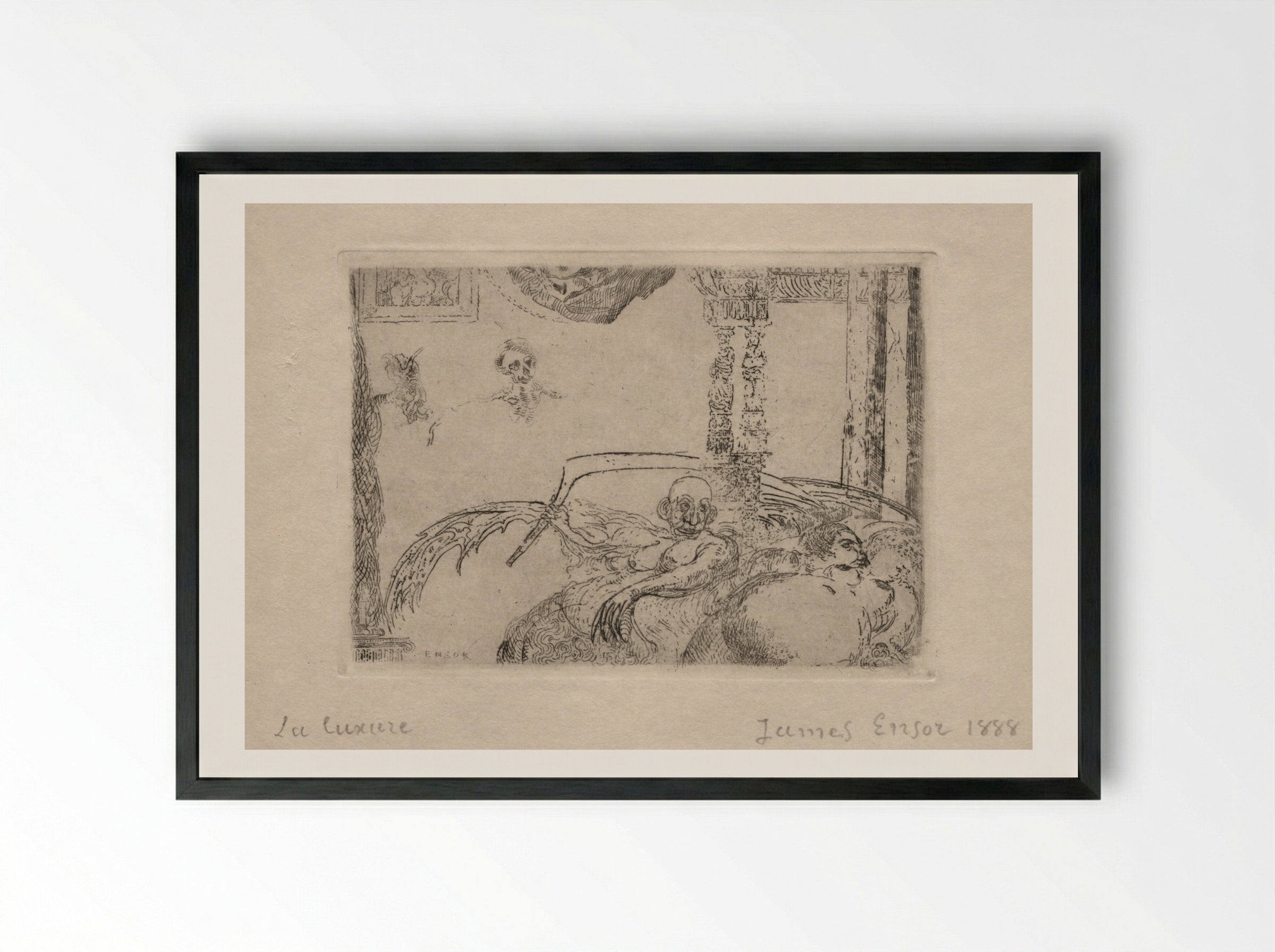 The Seven Deadly Sins: Lust - James Ensor - Framed Print Black