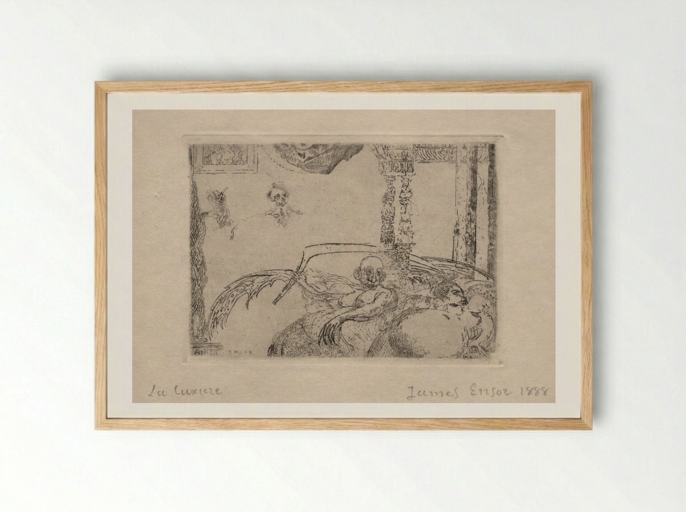 The Seven Deadly Sins: Lust - James Ensor - Framed Print Wood