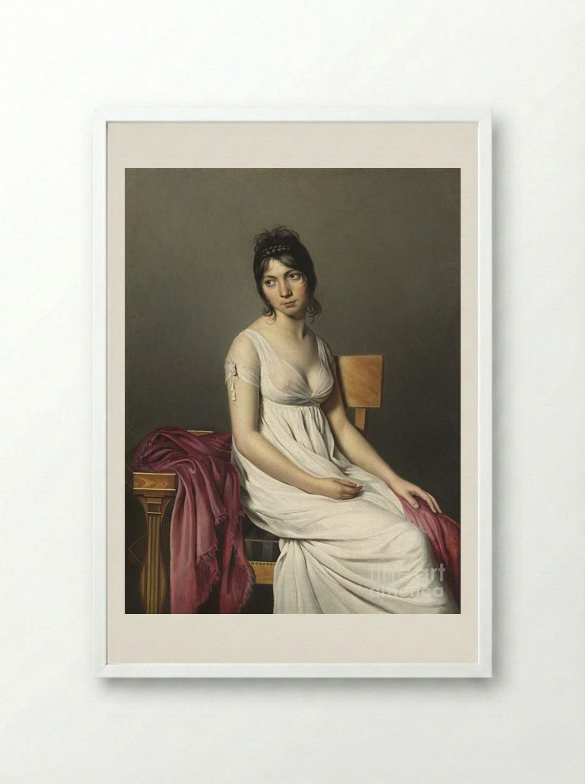 Portrait of a Young Woman - Jacques-Louis David - Framed Print White