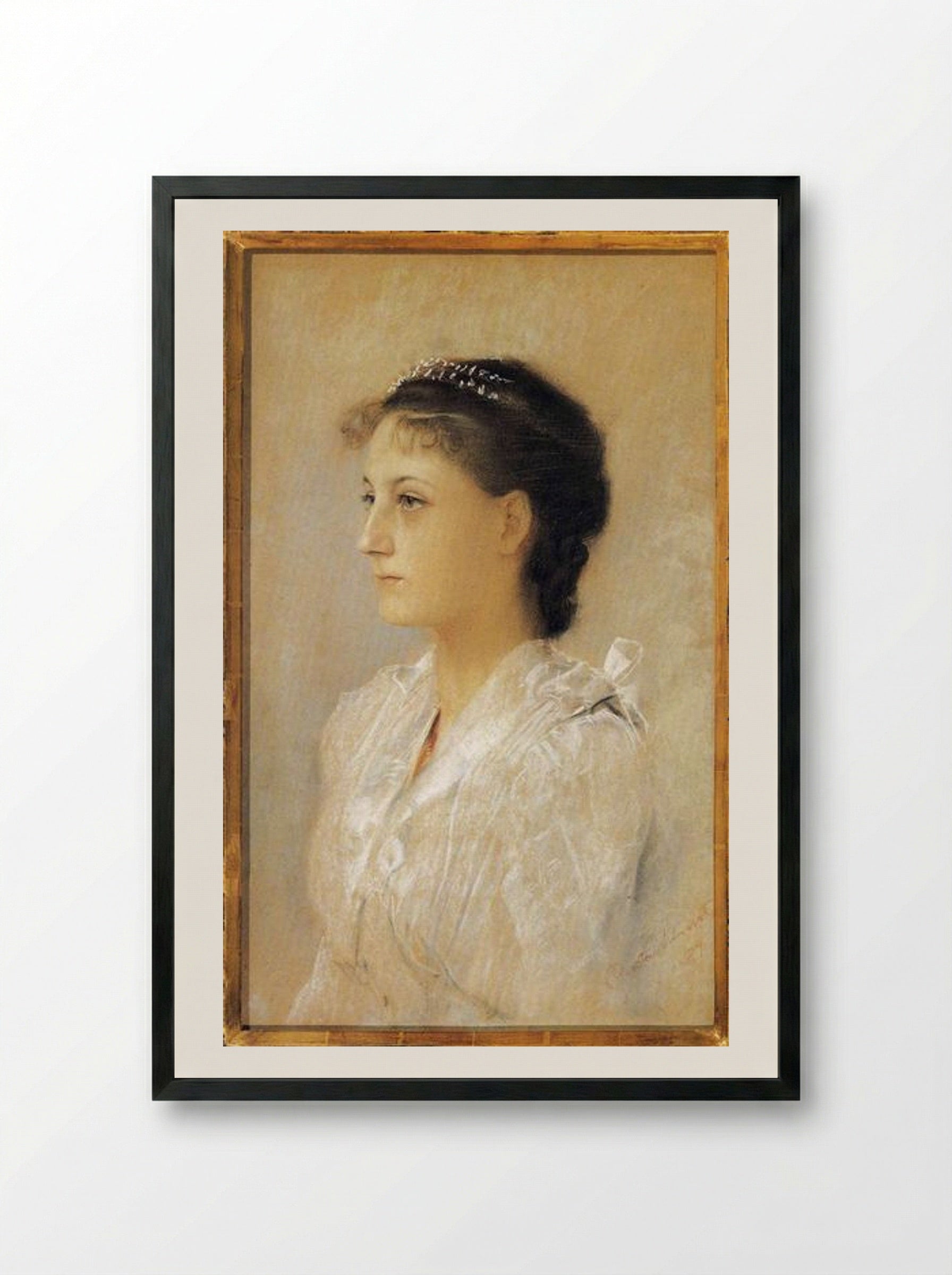 Emilie Flöge, Aged 17 - Gustav Klimt - Framed Print Black