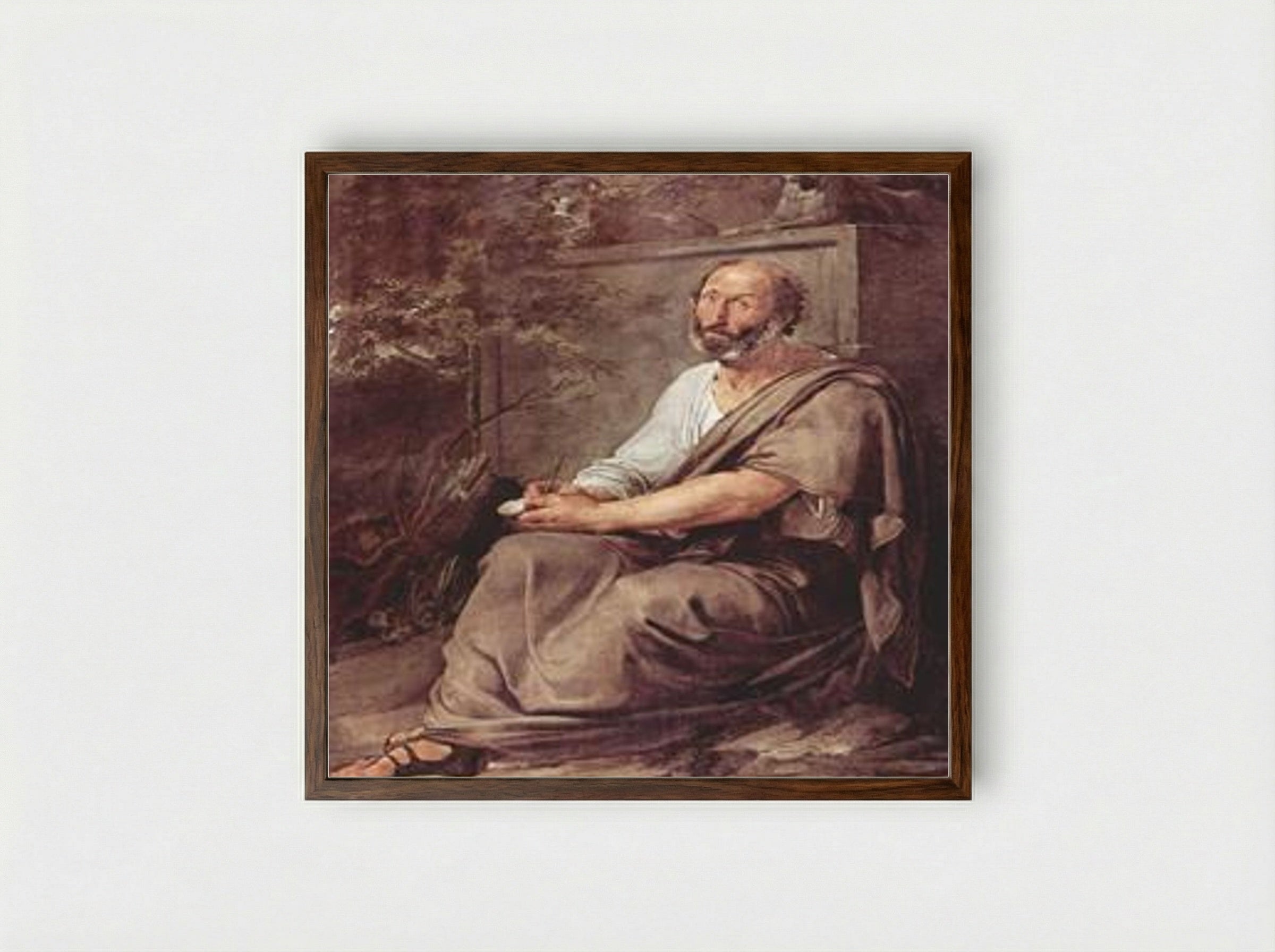 Aristotle - Francesco Hayez - Framed Print Dark Wood