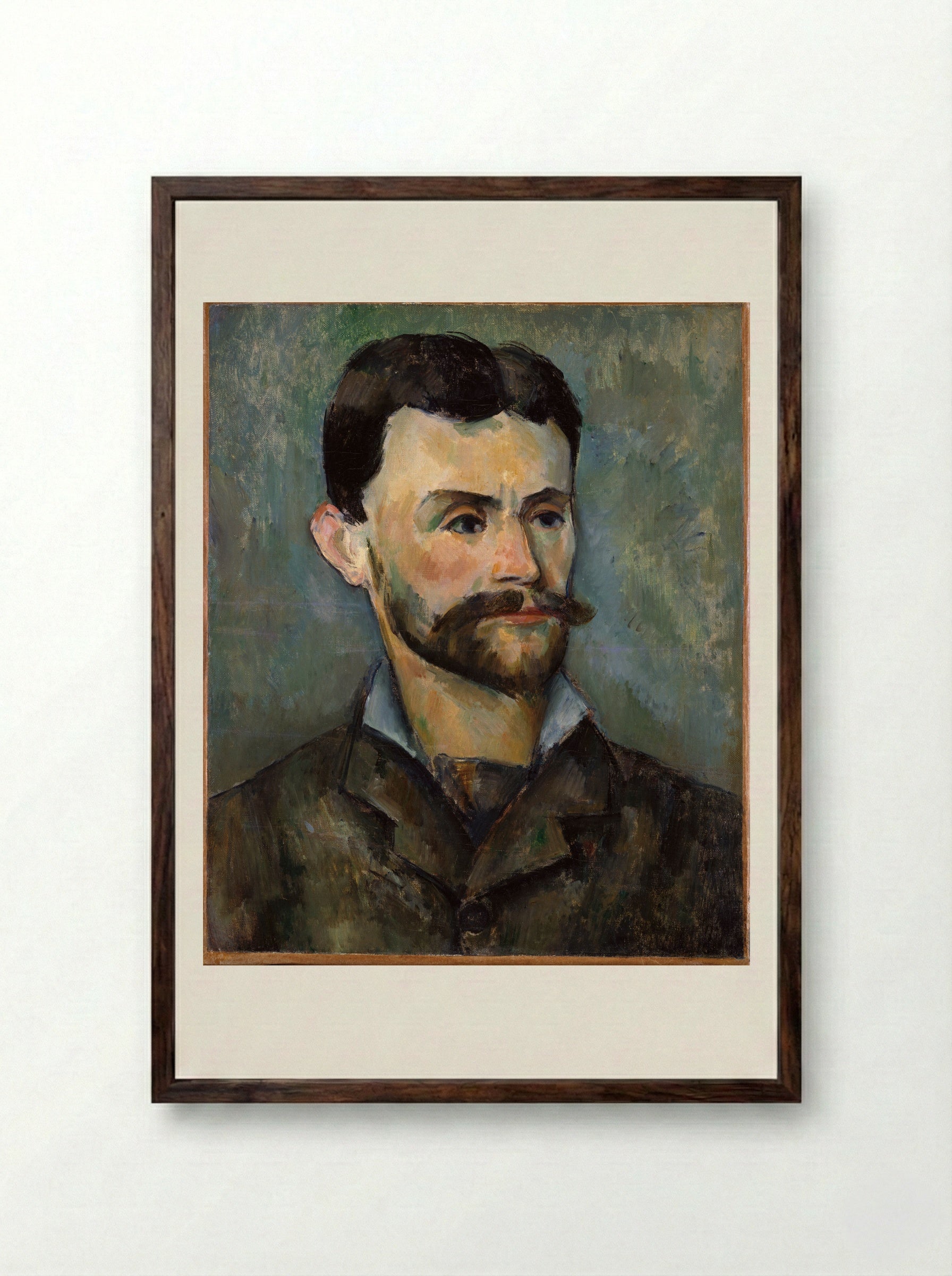 Portrait of Jules Peyron - Paul Cézanne - Framed Print Dark Wood