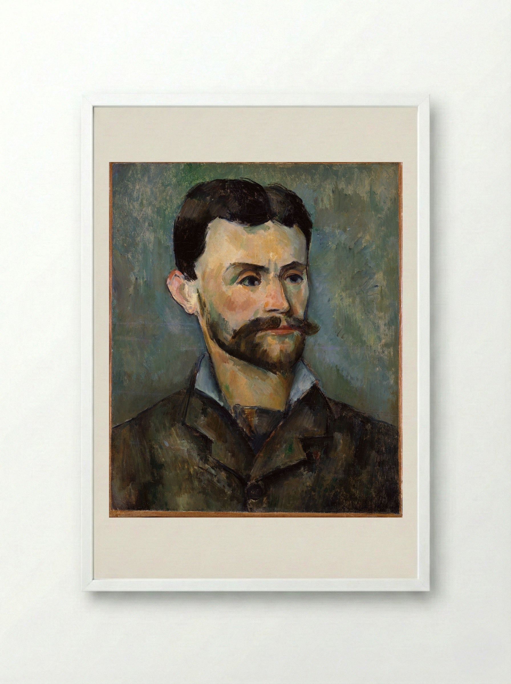 Portrait of Jules Peyron - Paul Cézanne - Framed Print White
