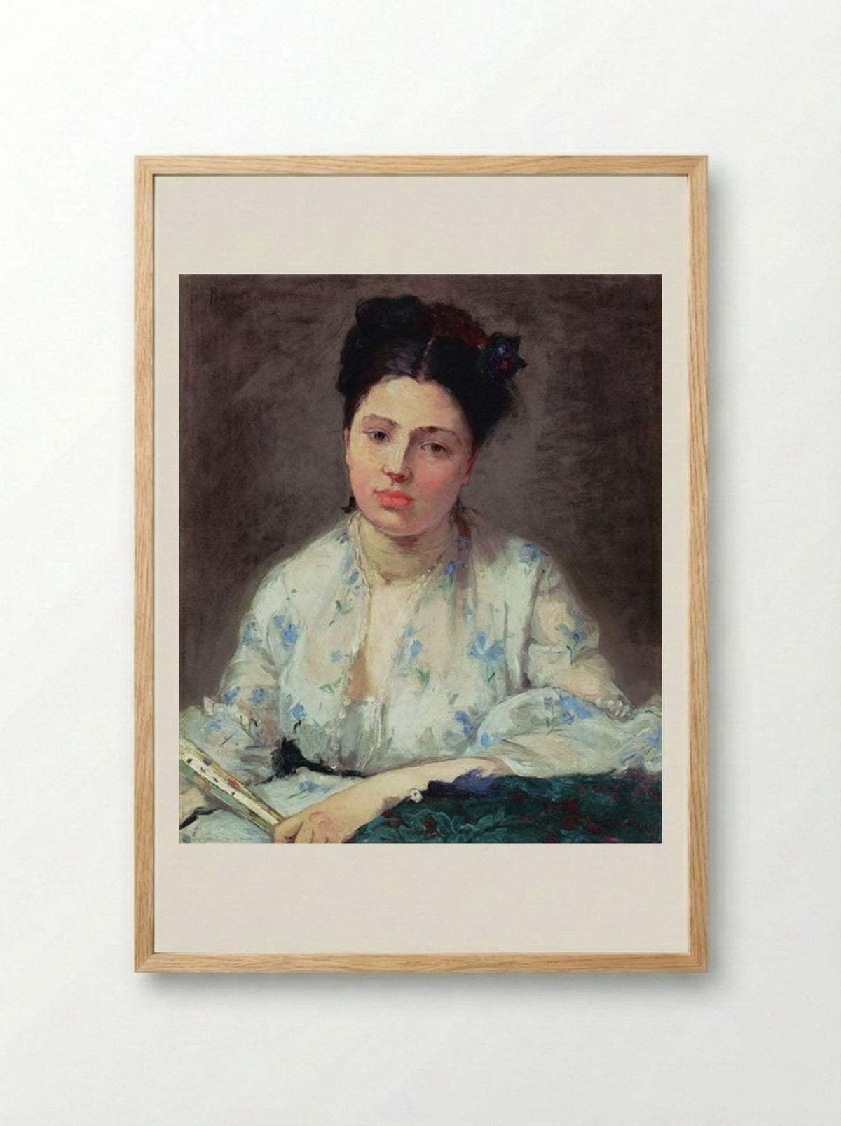 Young Woman Leaning - Berthe Morisot - Framed Print Wood