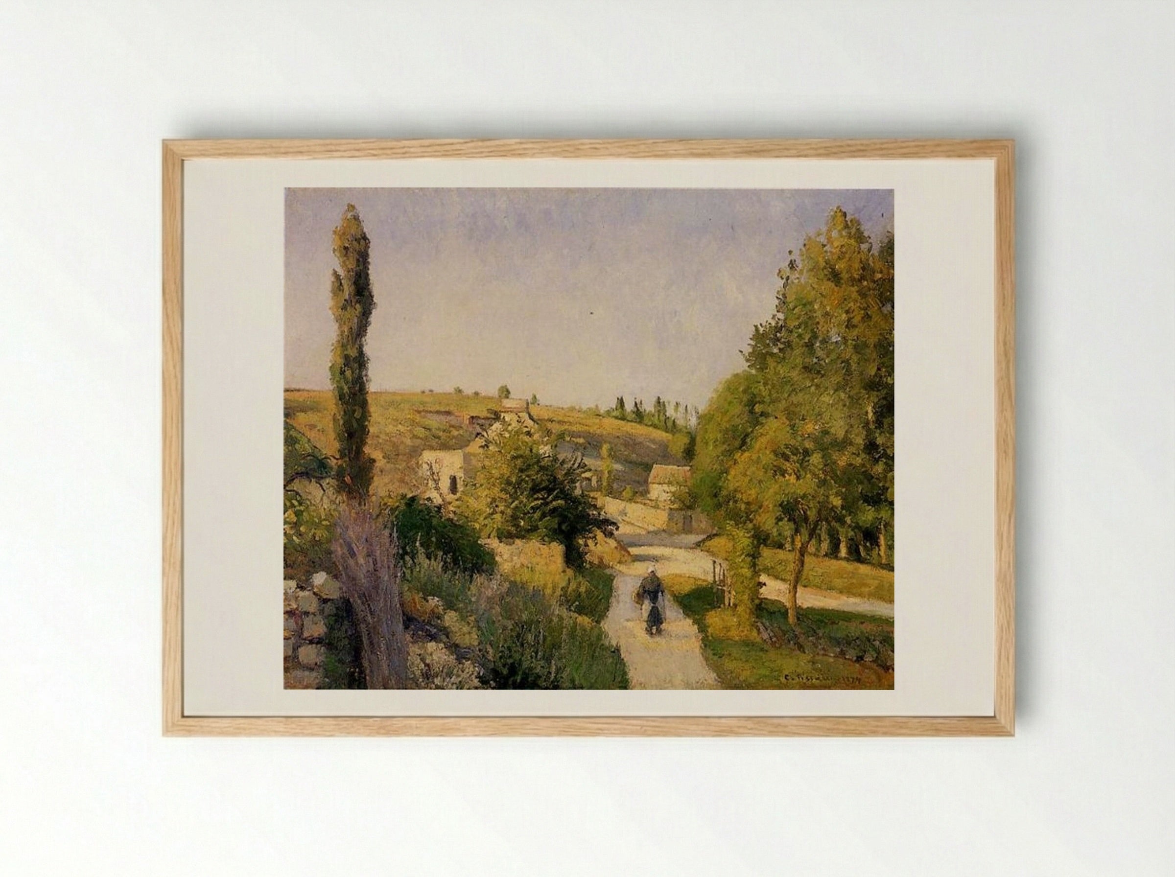 Landscape at l'Hermitage, Pontoise - Camille Pissarro - Framed Print Wood