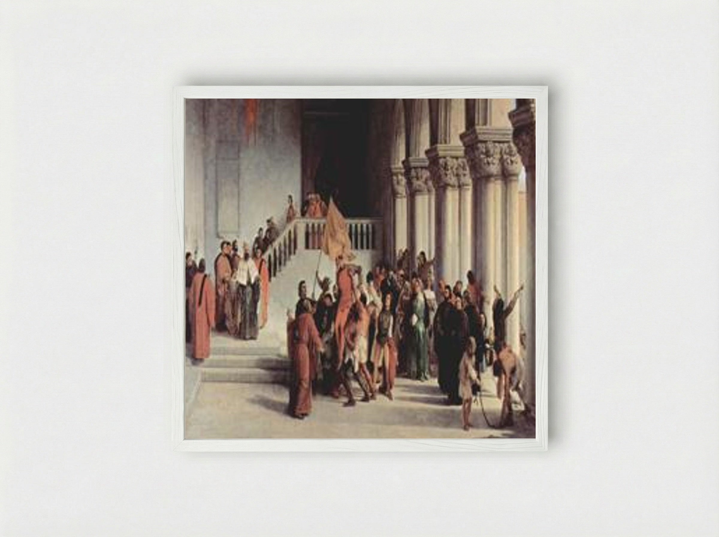 The Liberation of Vettor Pisani - Francesco Hayez - Framed Print White