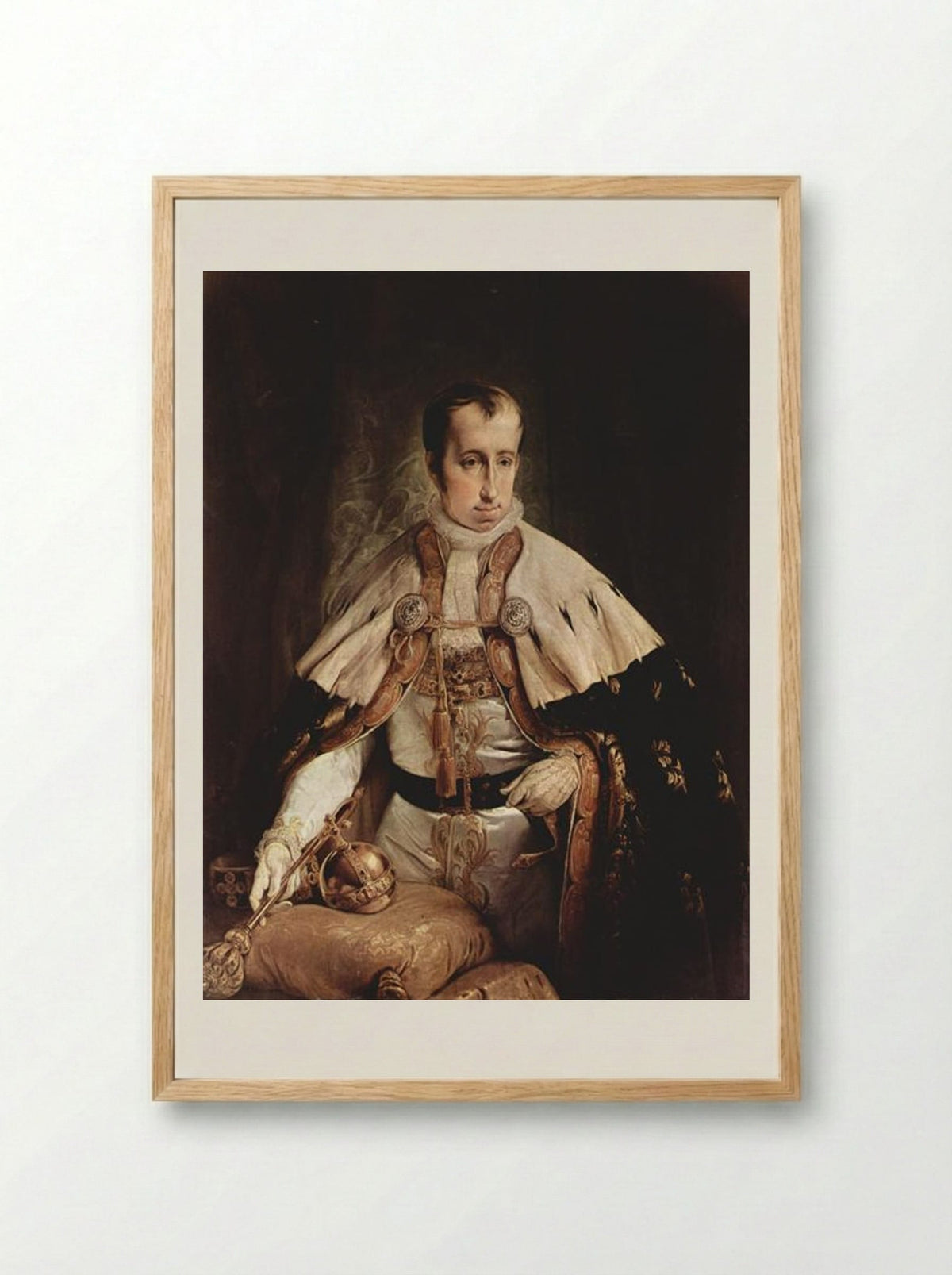 Portrait of Ferdinand I of Austria - Francesco Hayez - Framed Print Wood