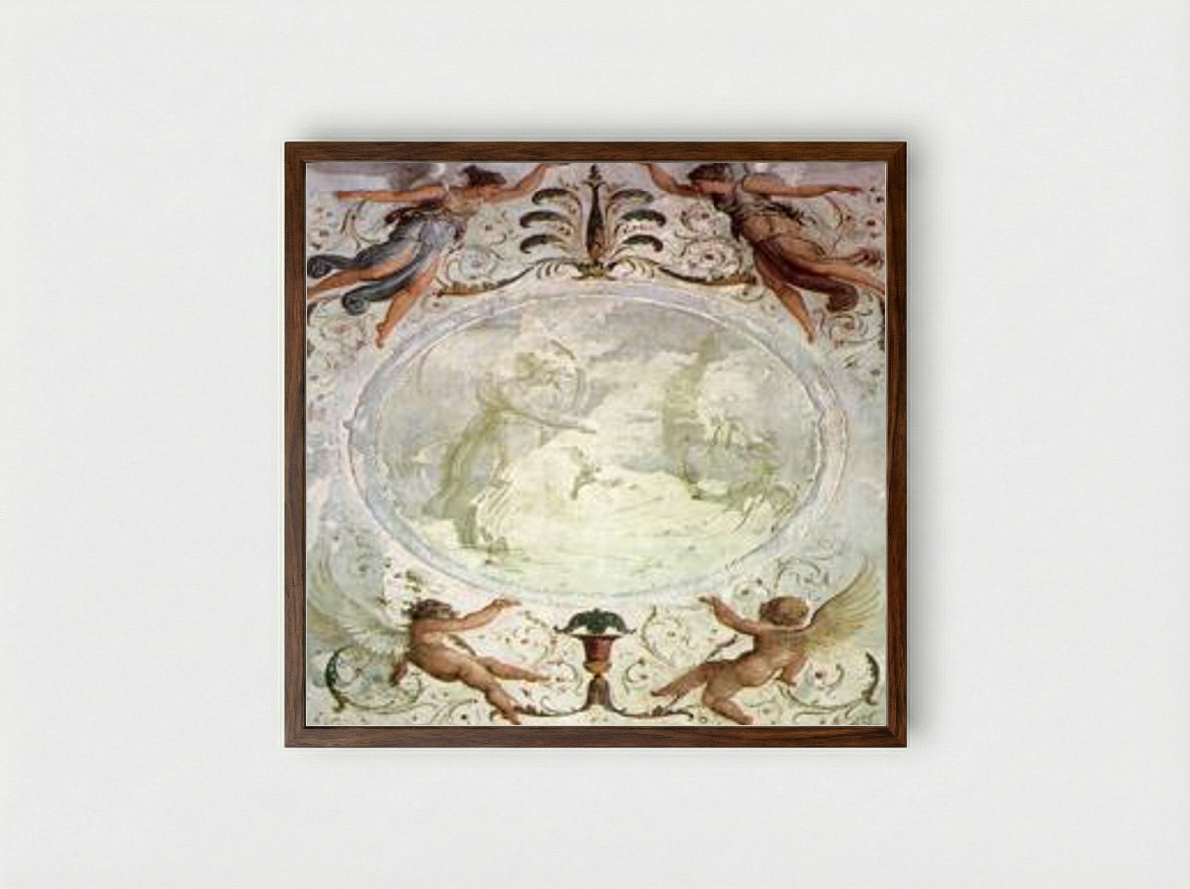 Thetis Immersing Achilles in the River Styx - Francesco Hayez - Framed Print Dark Wood