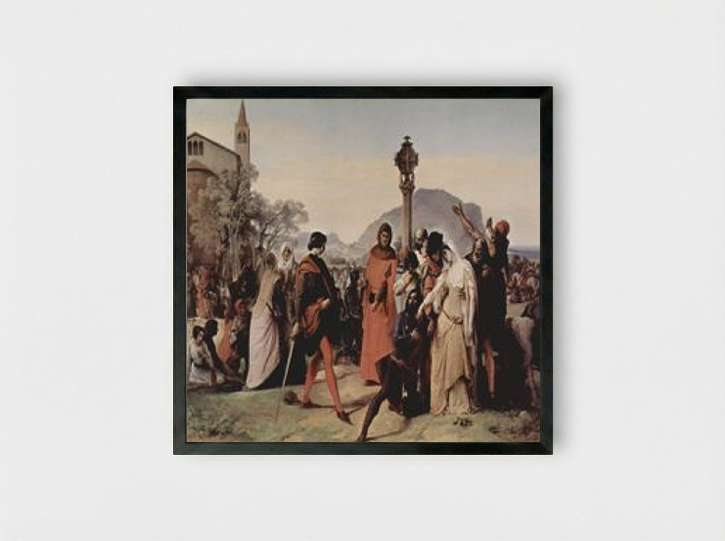 The Sicilian Vespers - Francesco Hayez - Framed Print Black