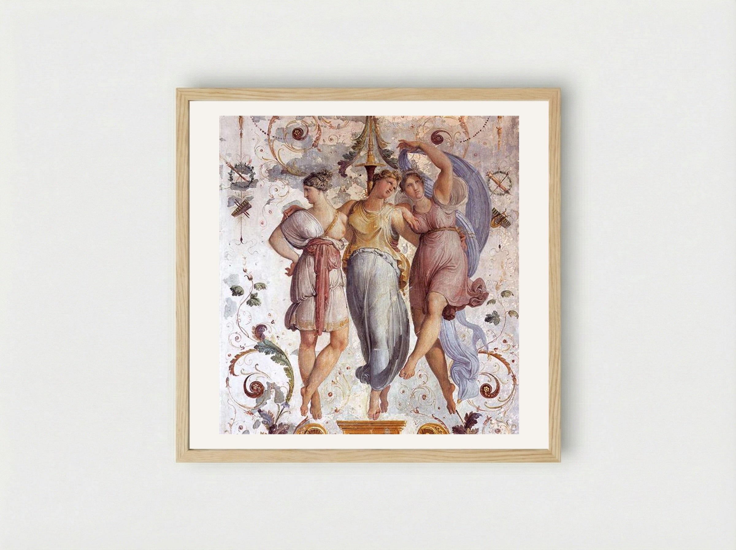 The Three Graces - Francesco Hayez - Framed Print Wood