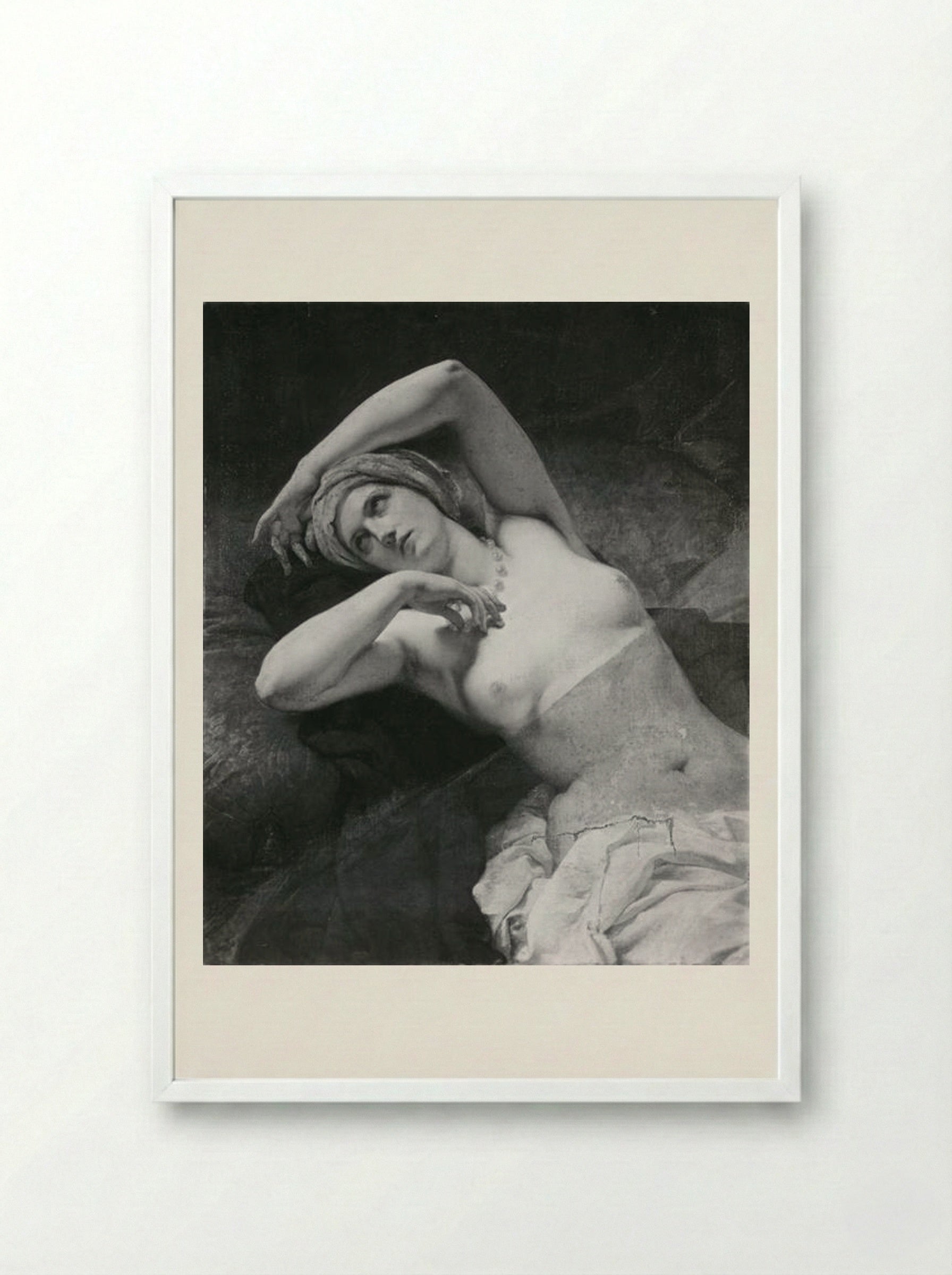 Odalisque - Francesco Hayez - Framed Print White